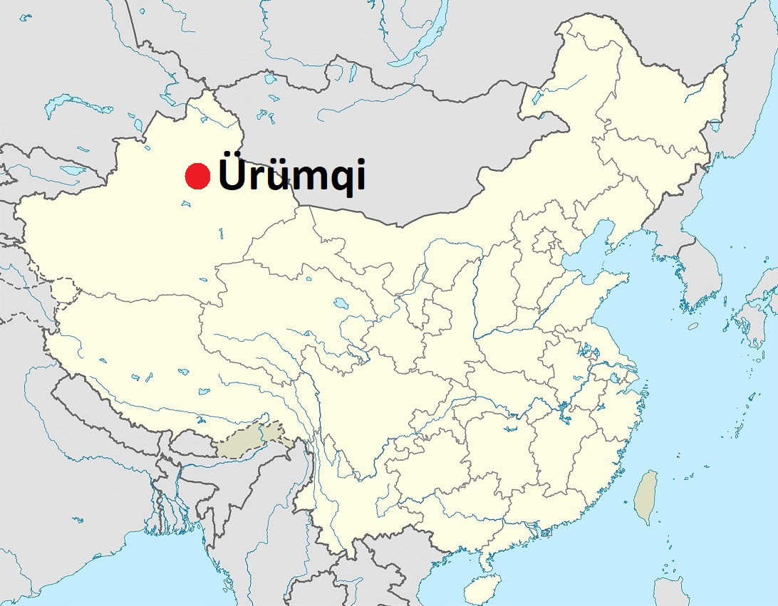 Location MAP Urumqi (Ürümqi) in Xinjiang autonomous region in i…