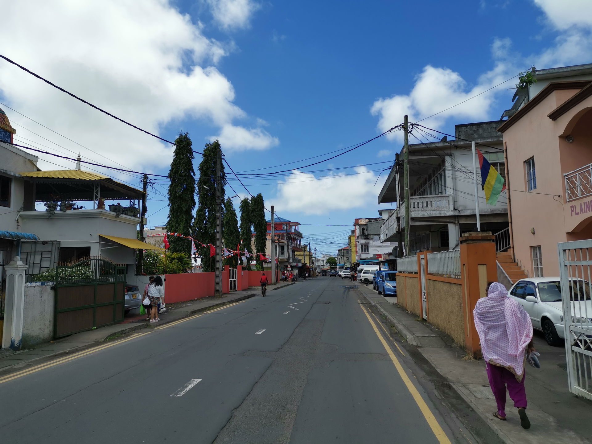 Straße in Plaine Magnien in Mauritius