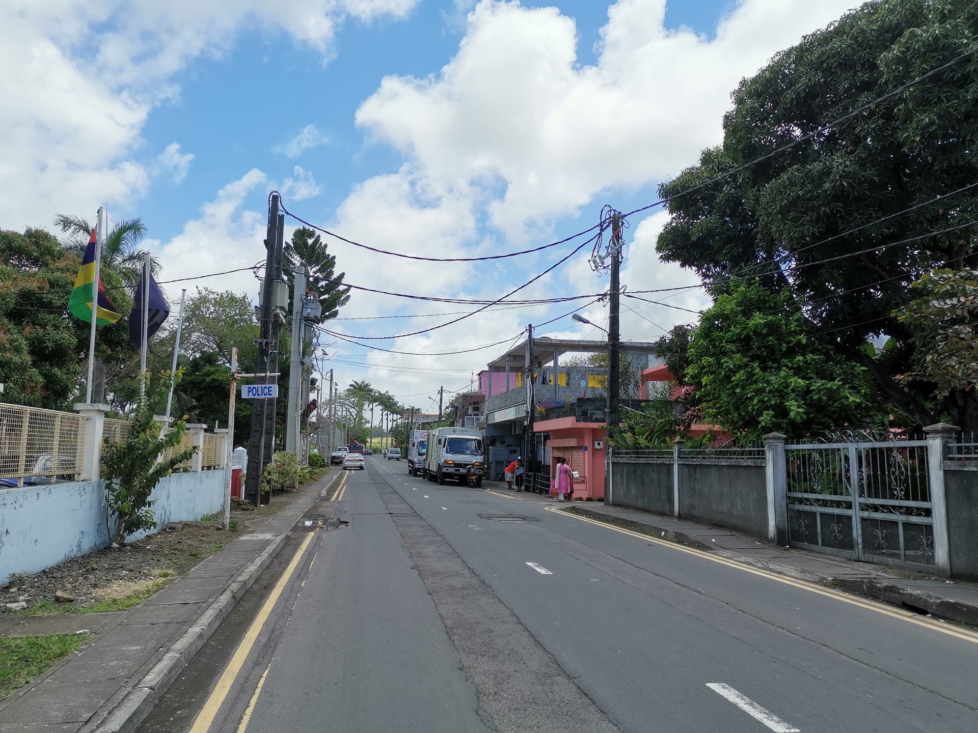Straße in Plaine Magnien in Mauritius