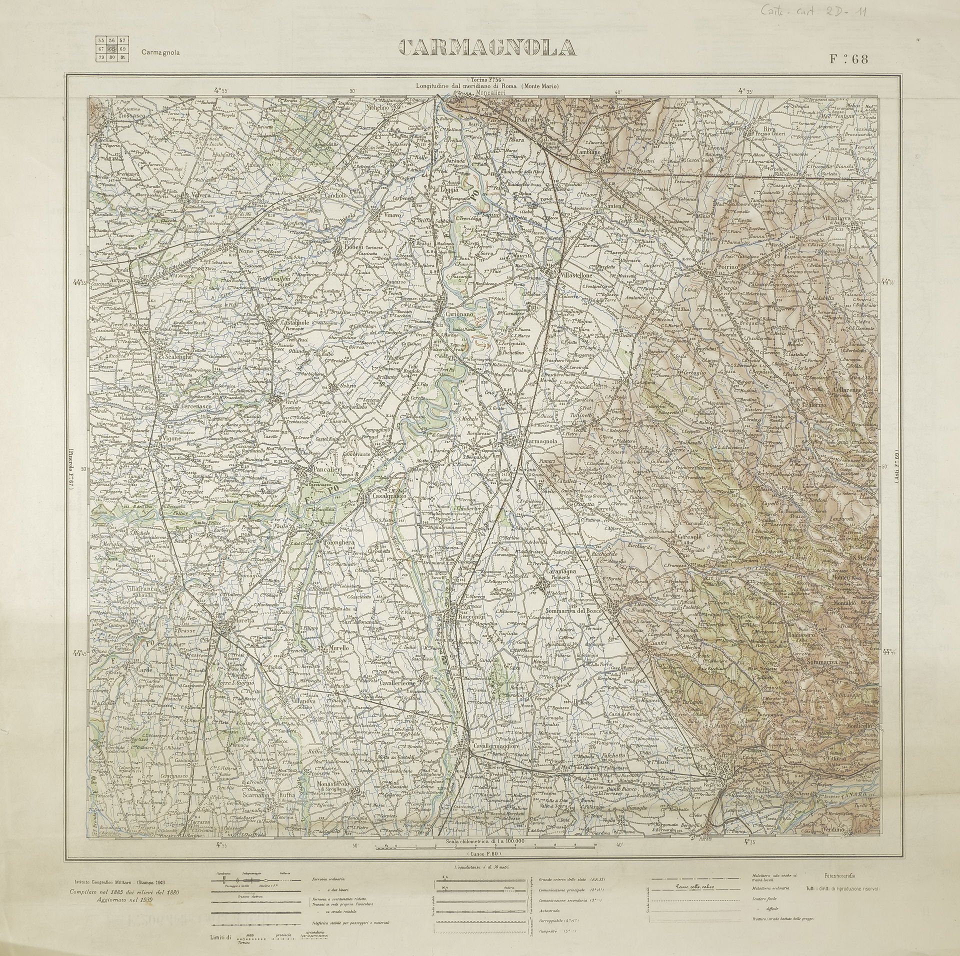 Carmognola. View: ITALY
Italy map 1 : 100,000
Military Geograph…