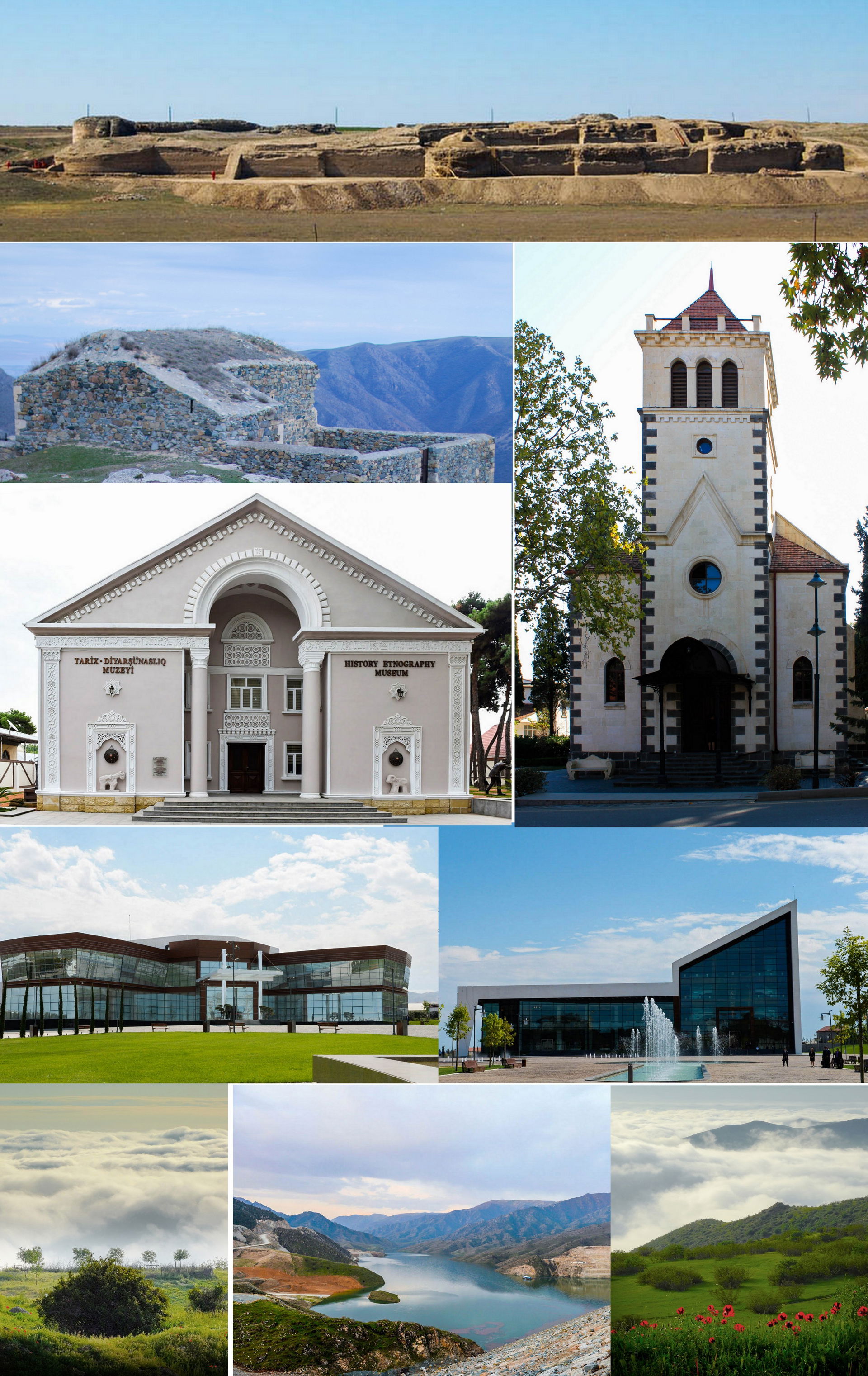 Montage of pictures of Şəmkir used for the specific article. Co…