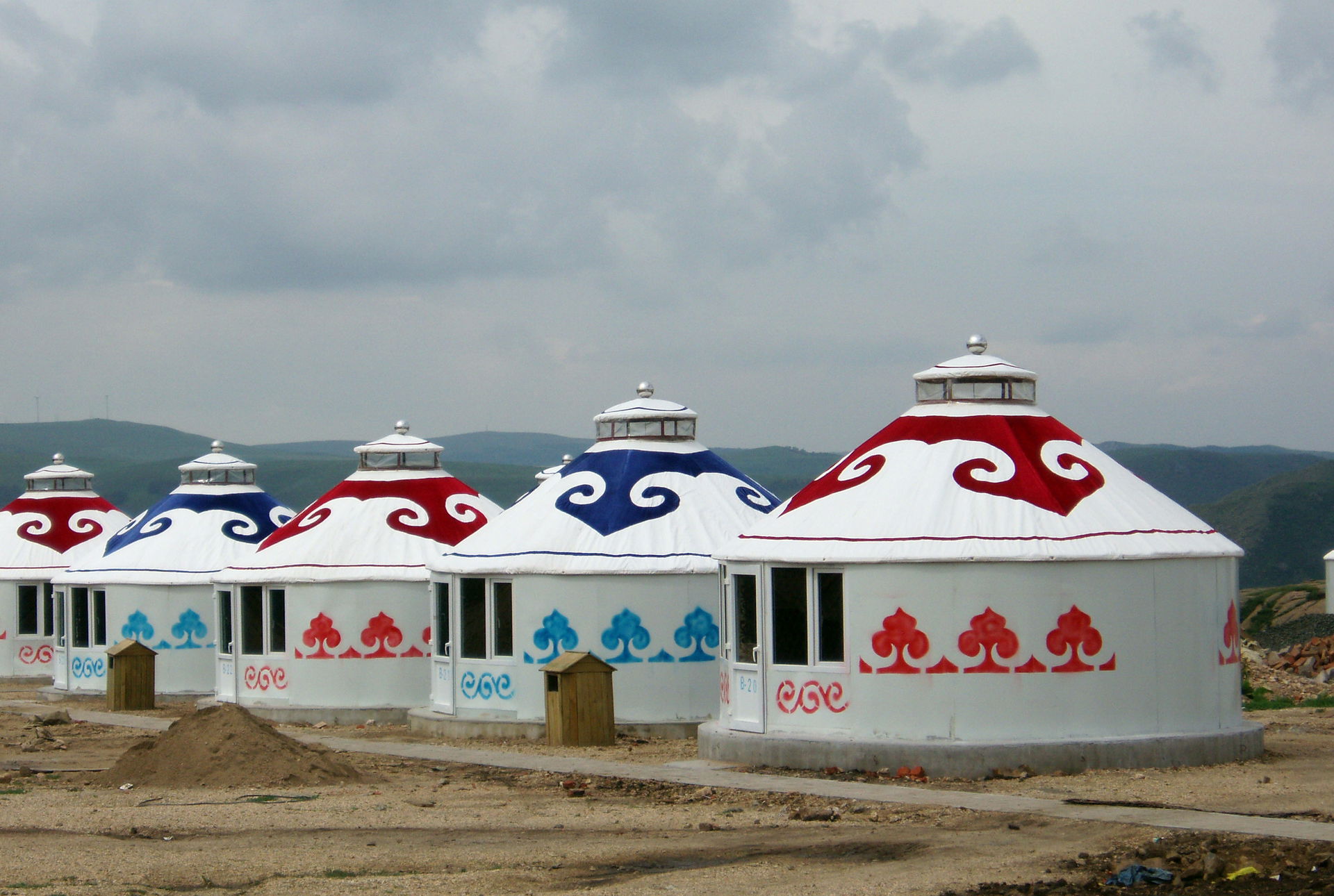 Yurt-themed tourist camp(?) under construction (?) in Inner Mon…