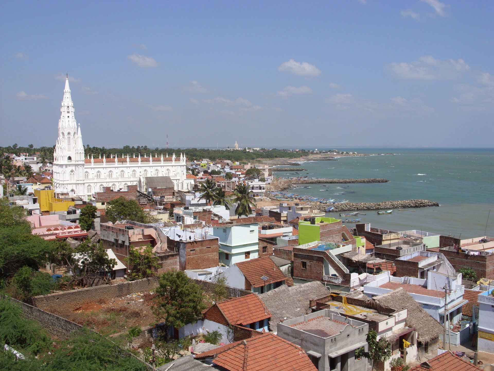 Blick über Kanyakumari, Tamil Nadu, Indien.