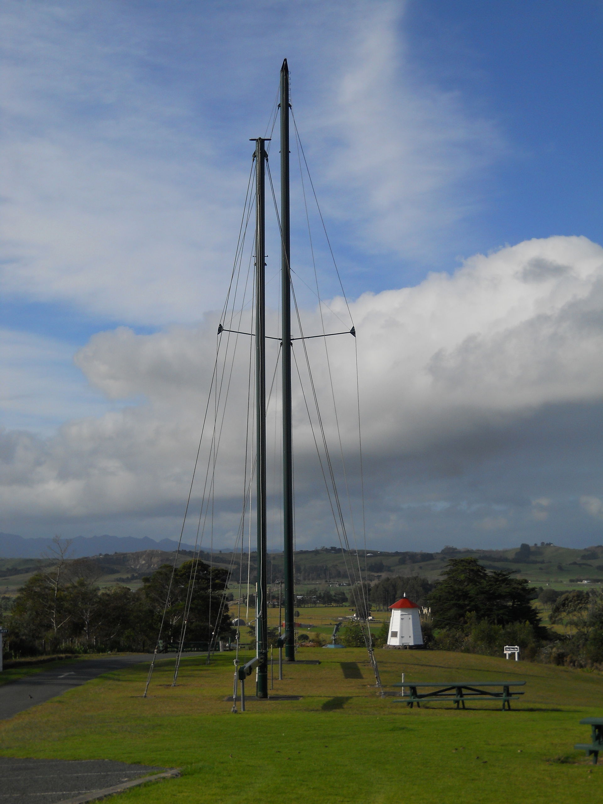 The masts of the former Greenpeace vessel Rainbow Warrior, whic…