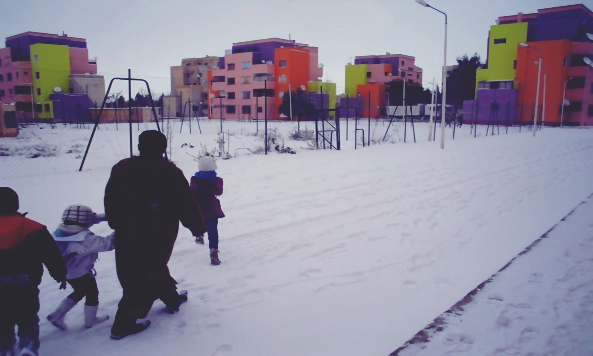 Cité benâbou El bayadh ville pendant la neige