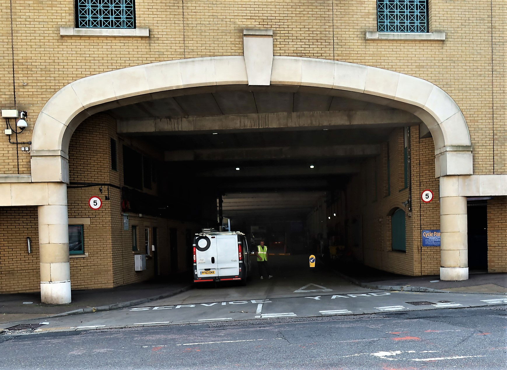 Loading bay entrance on NE side of Priory Meadow shopping preci…