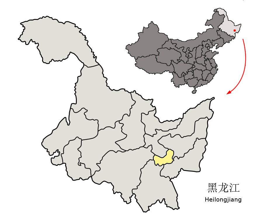 Location of Qitaihe Prefecture (yellow) within Heilongjiang Pro…