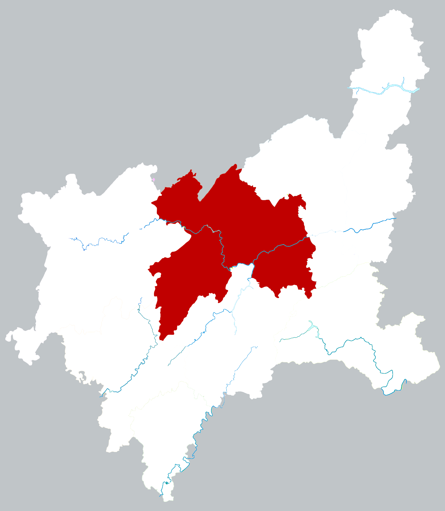 Location of Enshi (恩施) county-level city in Enshi Tujia and Mia…