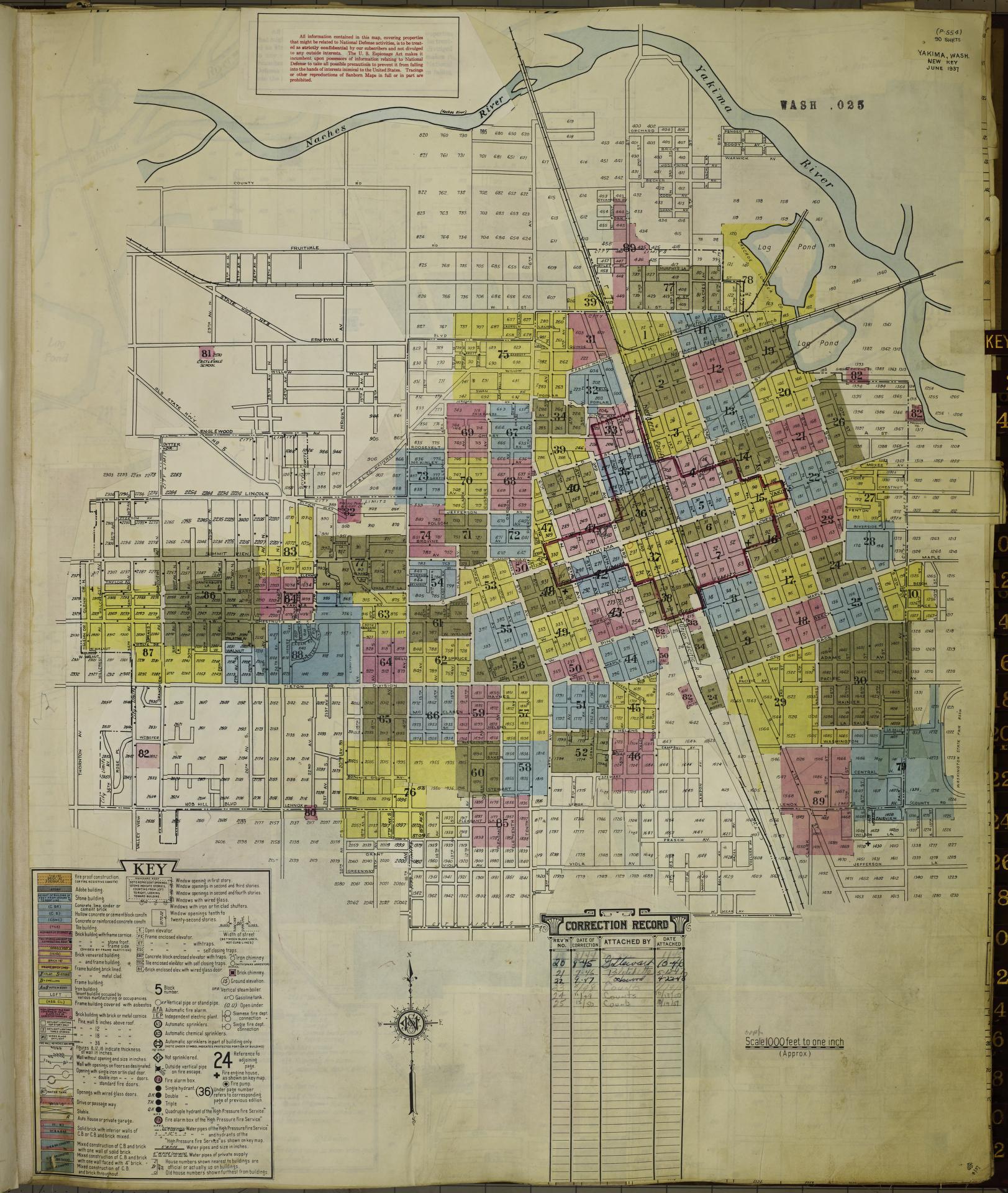 Old maps of Yakima Washington from 1920