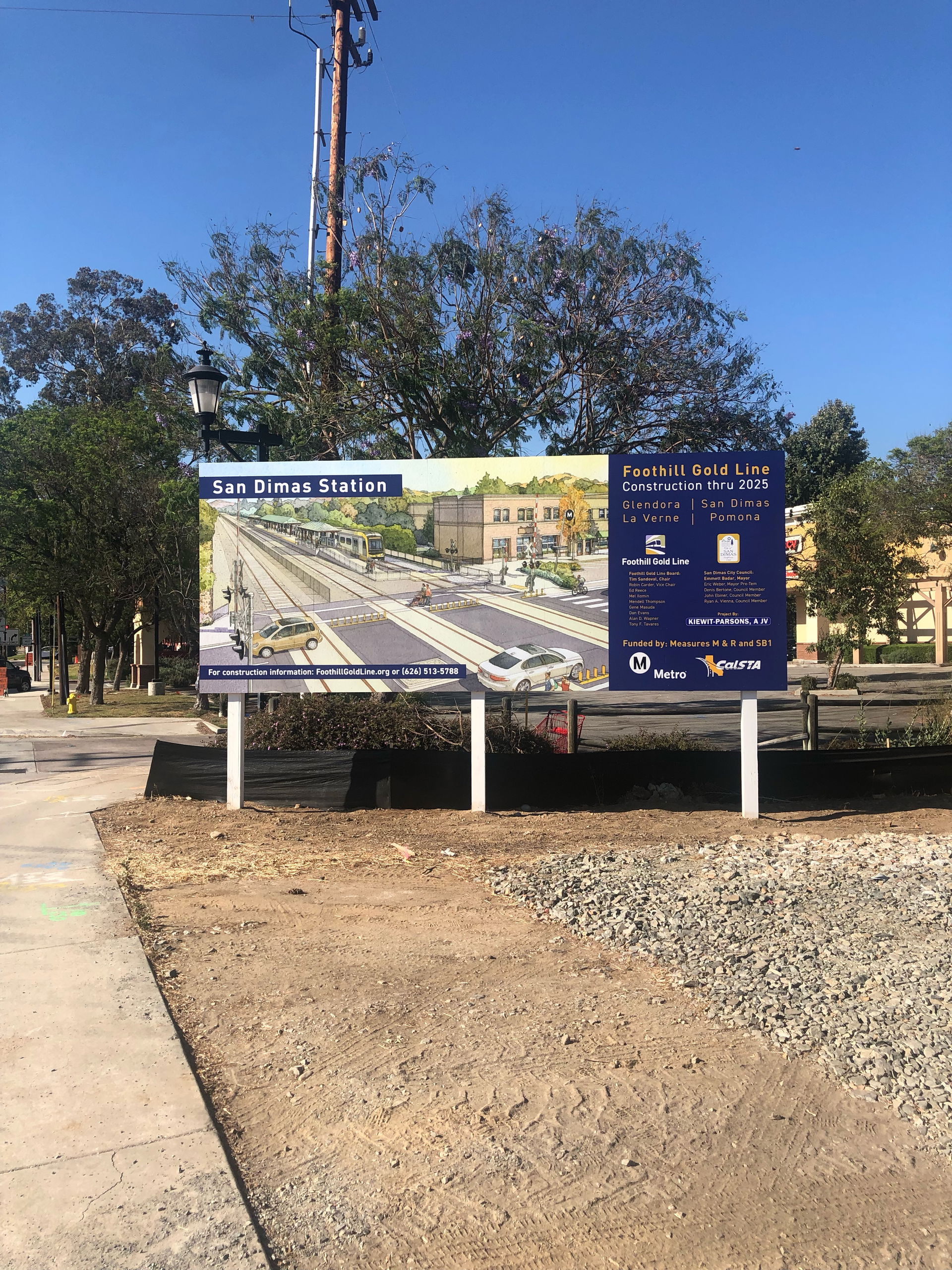 San Dimas station, under construction in 2021