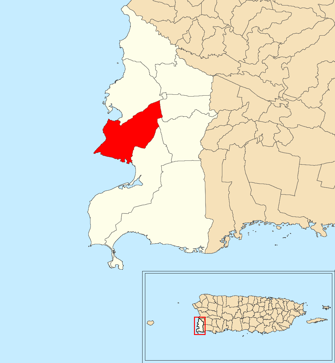 Pedernales, Cabo Rojo, Puerto Rico locator map