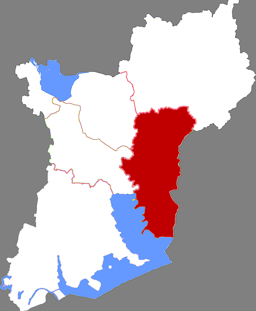 Location of Siyang county in Suqian city, China