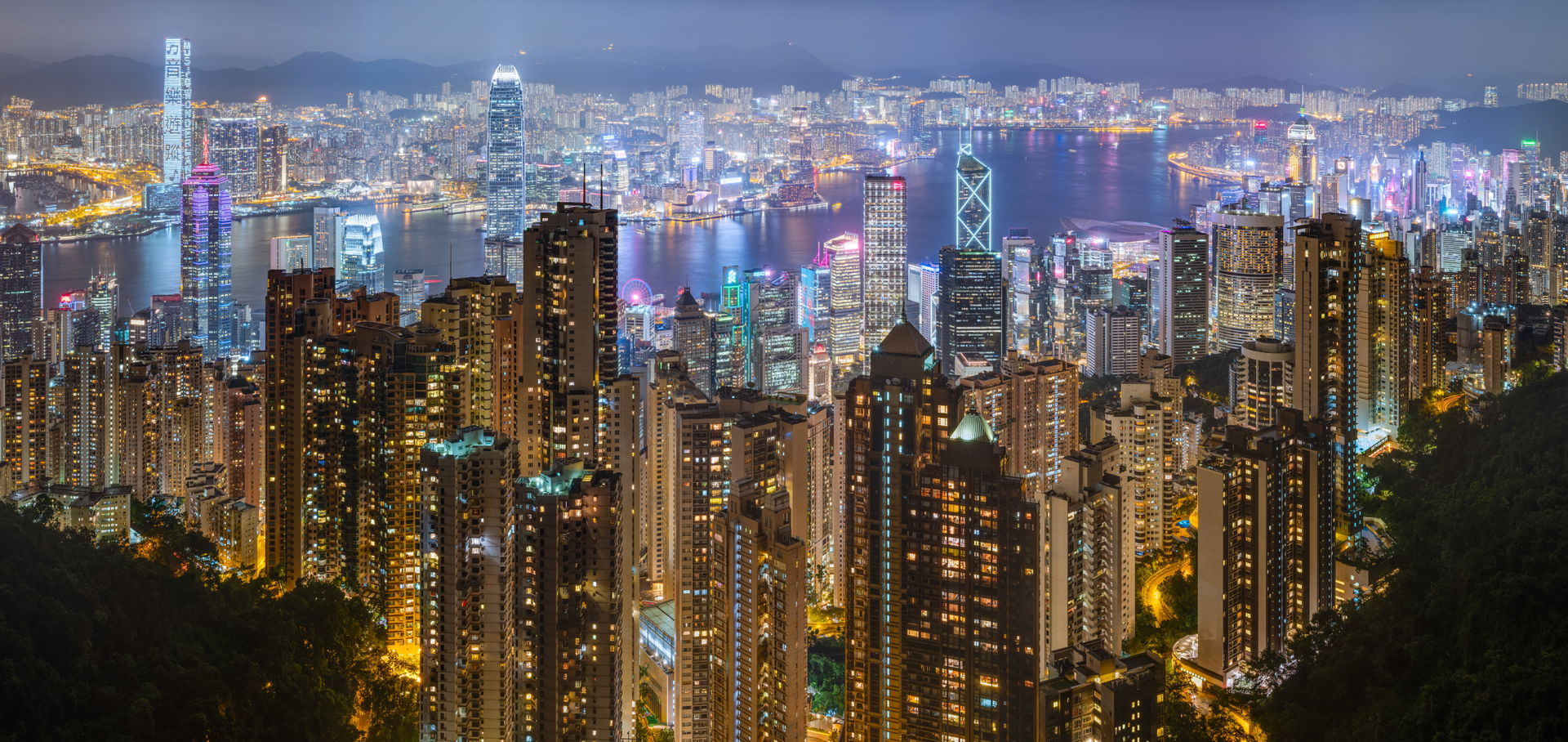 50 mpix panorama of Hong Kong's harbour and skyline, as seen fr…