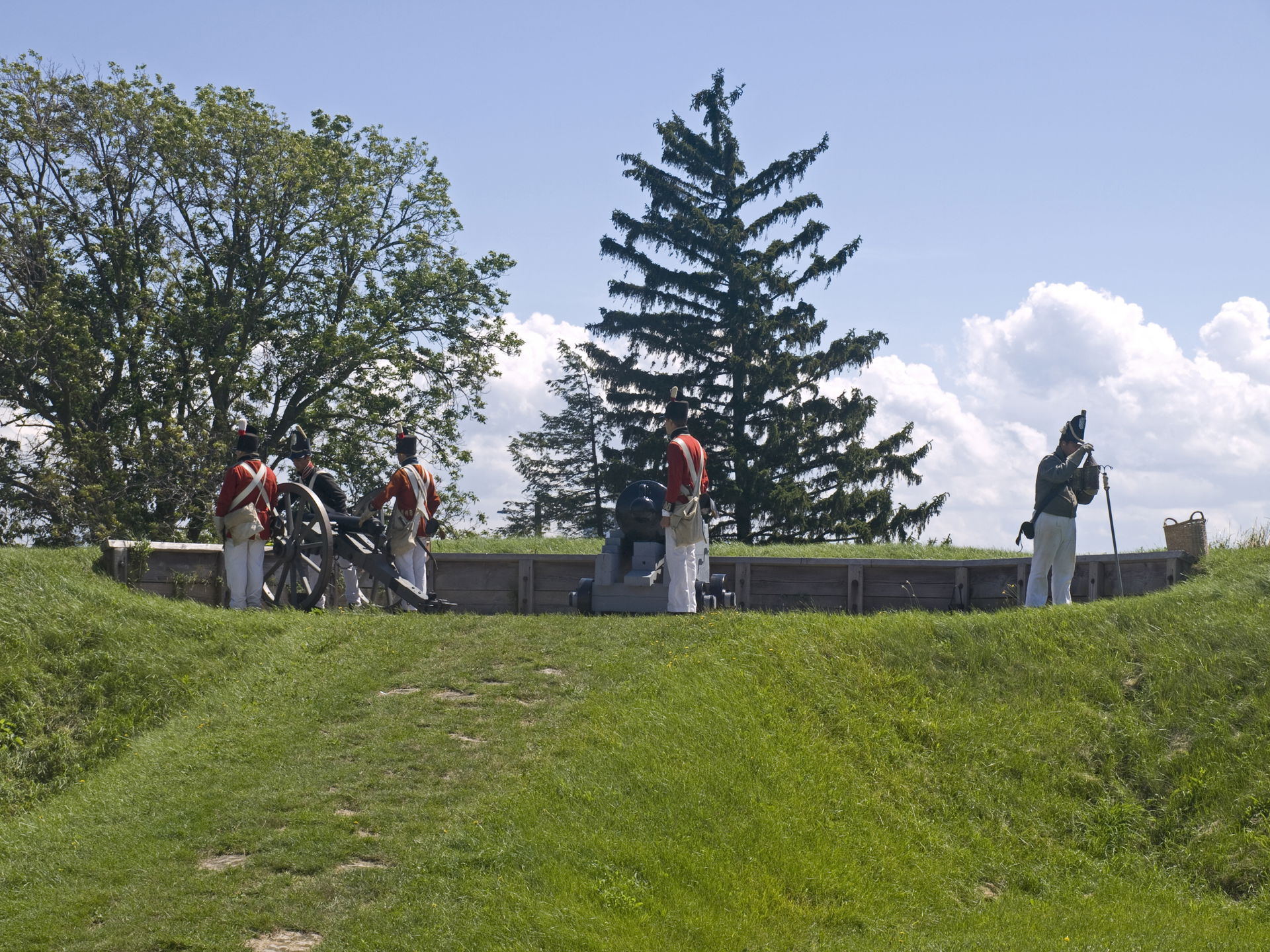 Cannon shot demonstration in Old Fort Erie, Fort Erie, Ontario,…