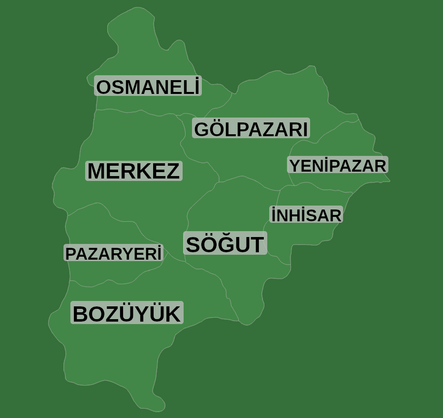 Bilecik'in İlçeleri, Bilecik'in İlçelerinin Adlandırmaları
