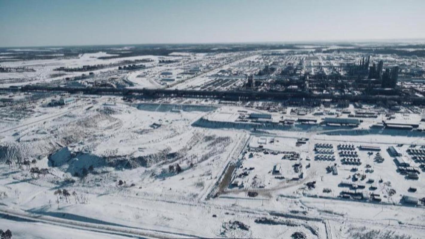 Amur gas processing plant. View from above