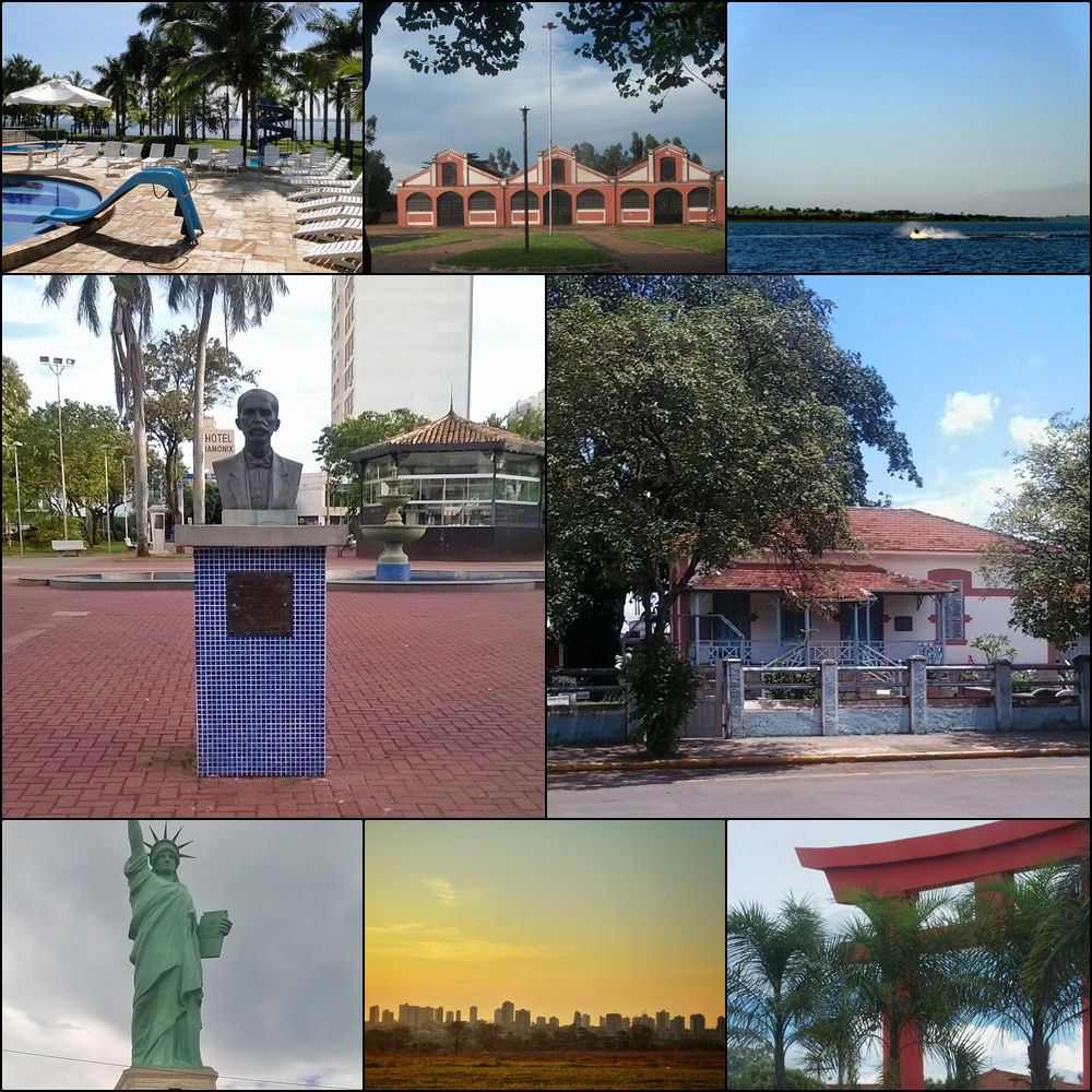 Montagem com elementos da cidade de Araçatuba, São Paulo, Brasi…