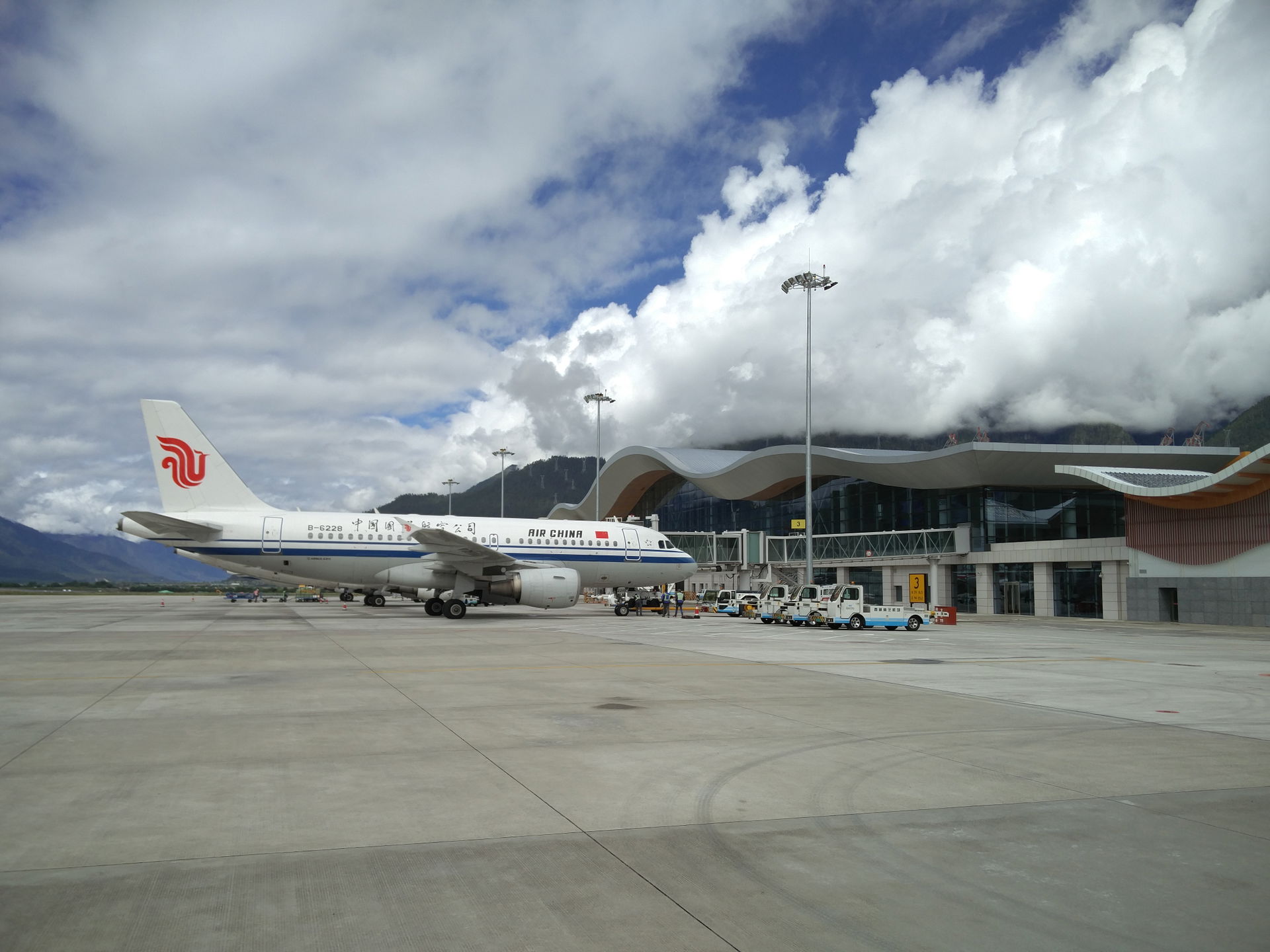 Nyingchi airport after exiting the airplane in June 2019.
