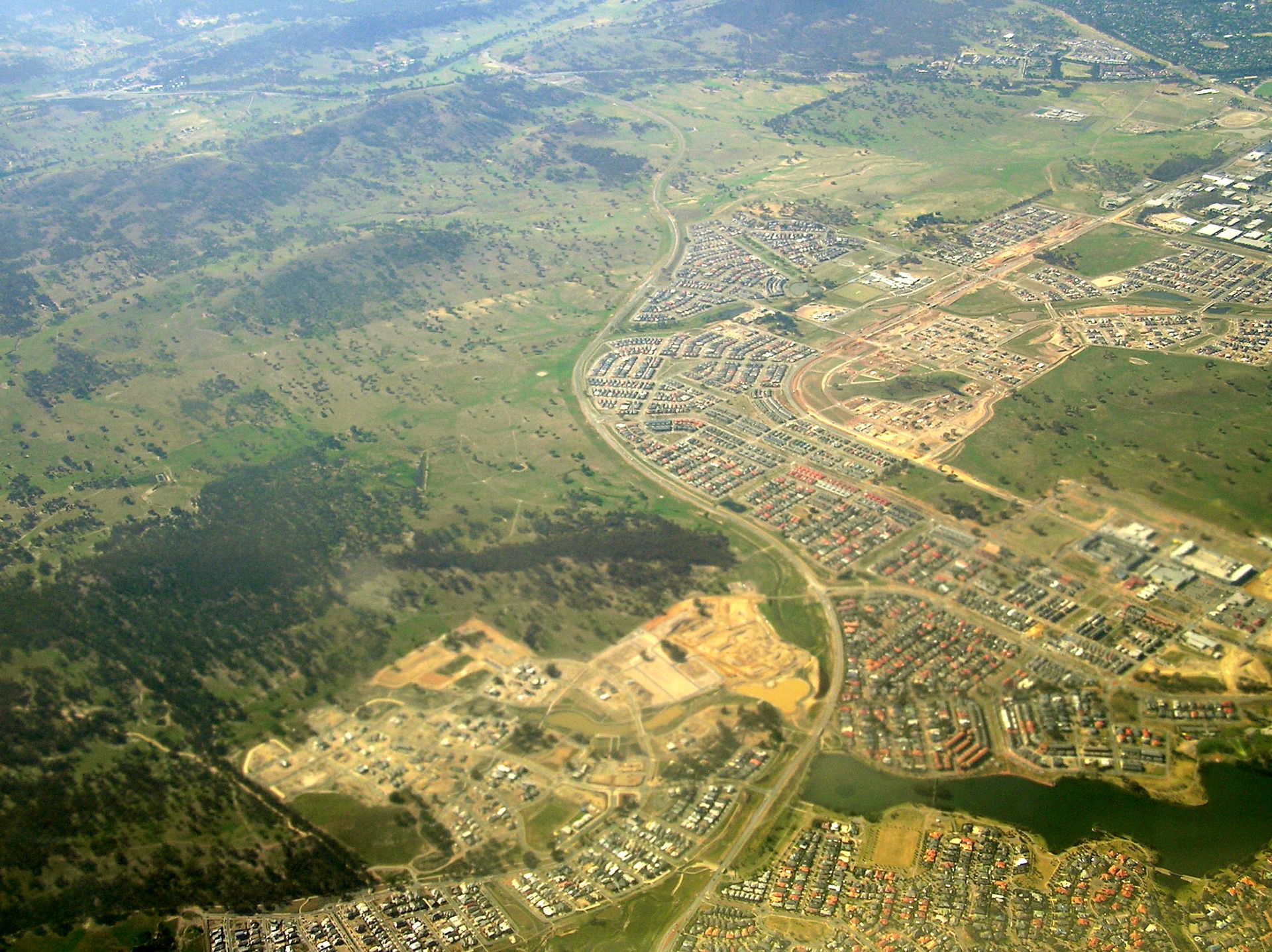Aerial photo of Forde Throsby Kenny Gungahlin Franklin from nor…