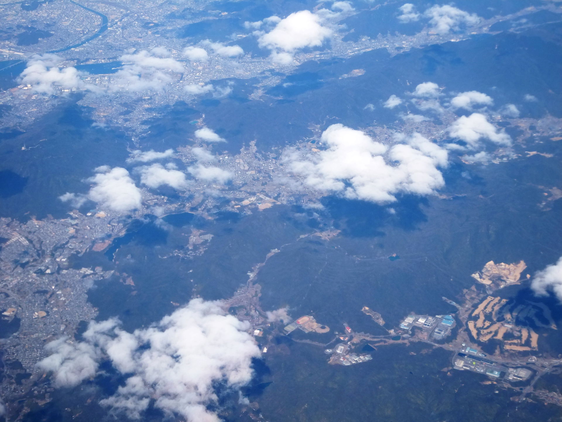 Aerial photograph of Kure, Hiroshima, Japan; from Jetstar Japan…