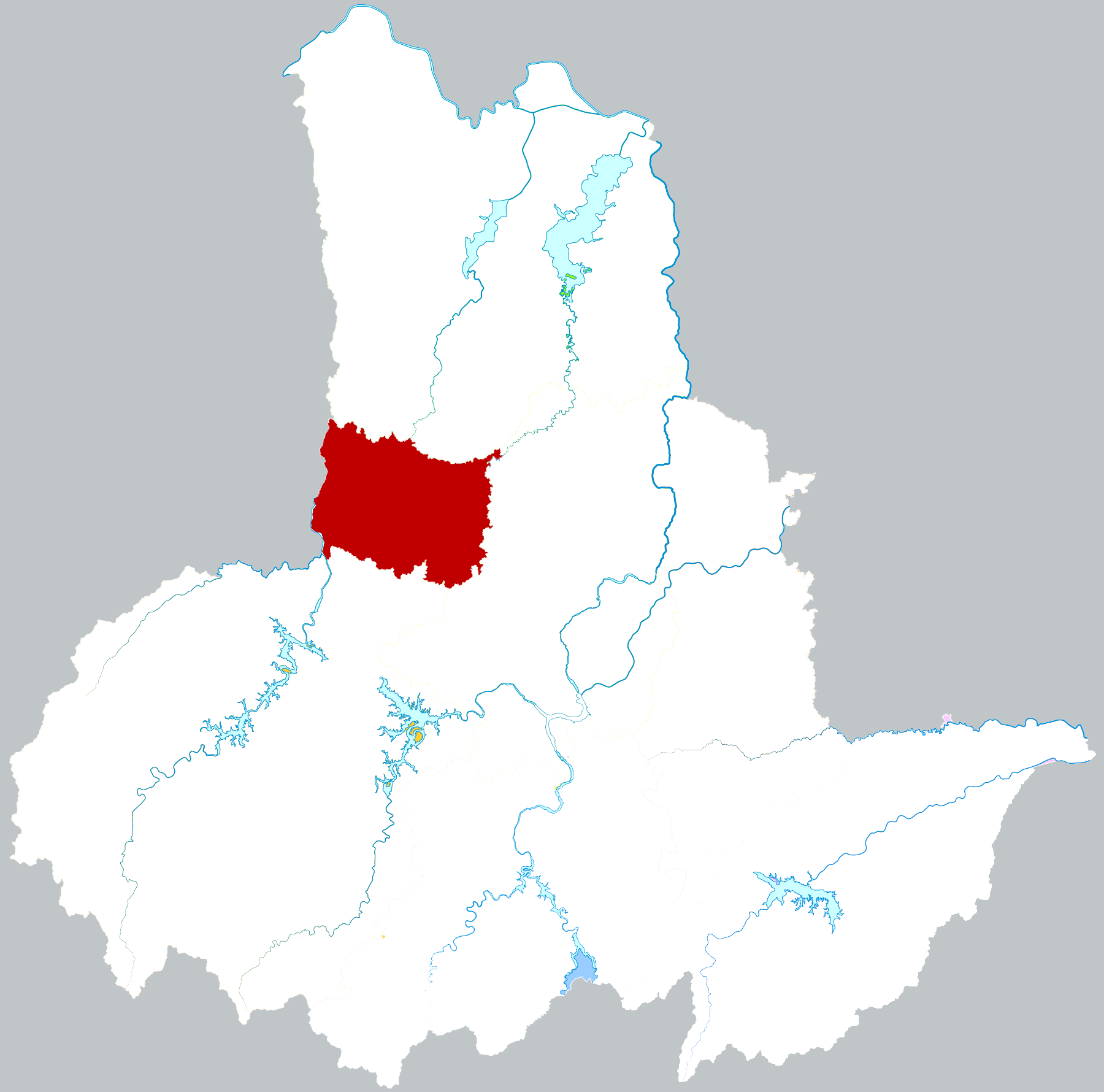 Location of Yeji (葉集/叶集) district in Lu'an city, Anhui, China