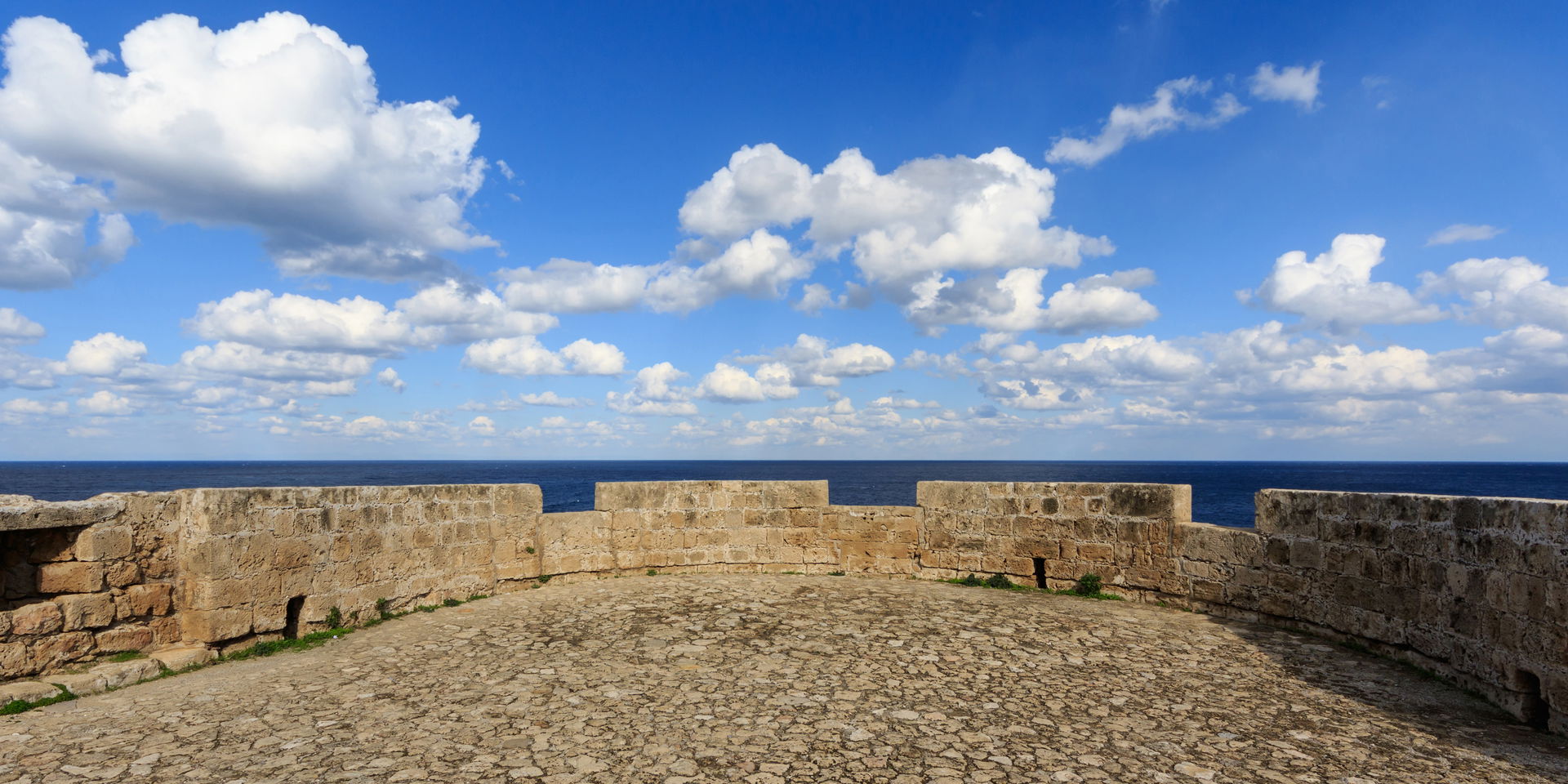 View on a bastion of the castle in Kyrenia, Northern Cyprus
