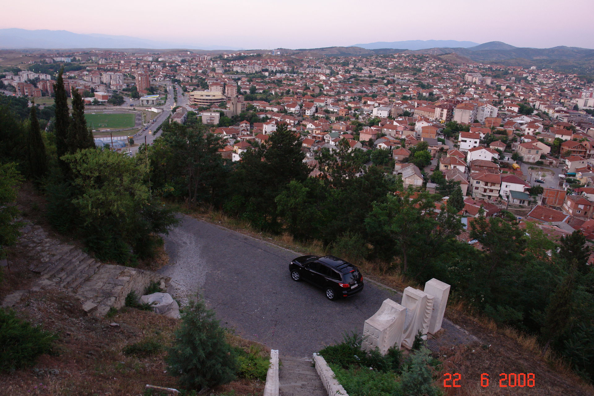 Panoramic view of Stip - Macedonia from ISAR Hill