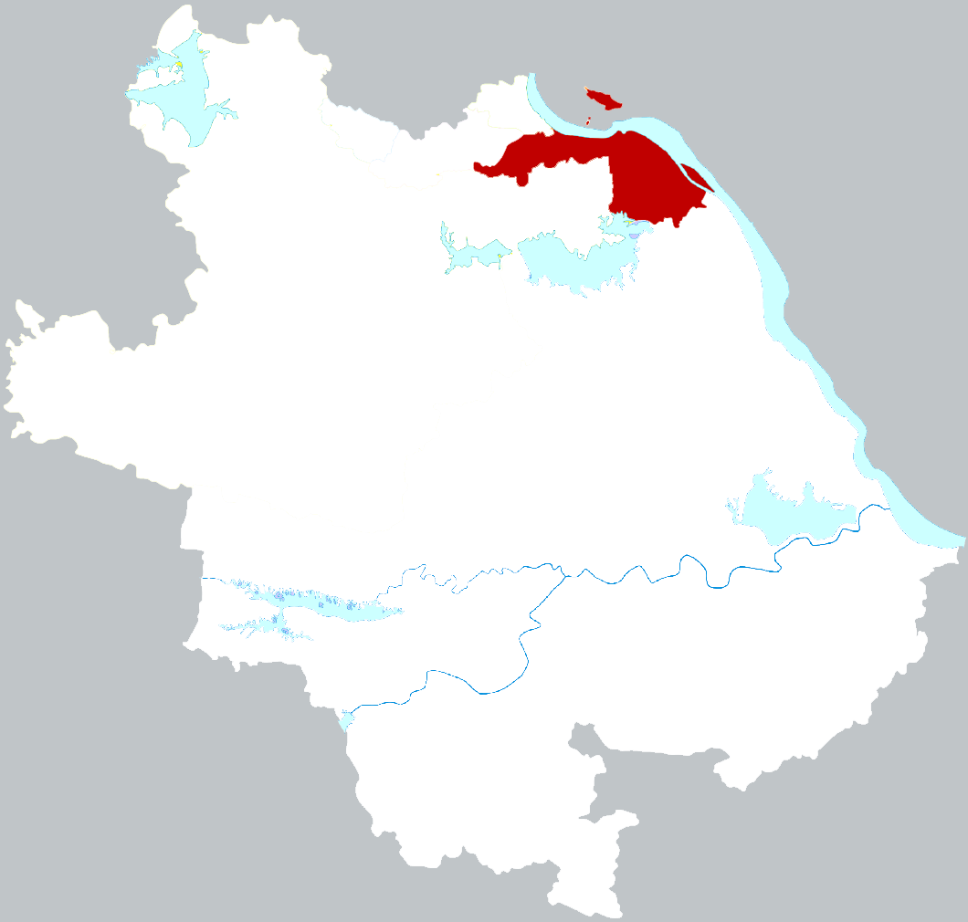 Location of Xisaishan district in Huangshi city, China