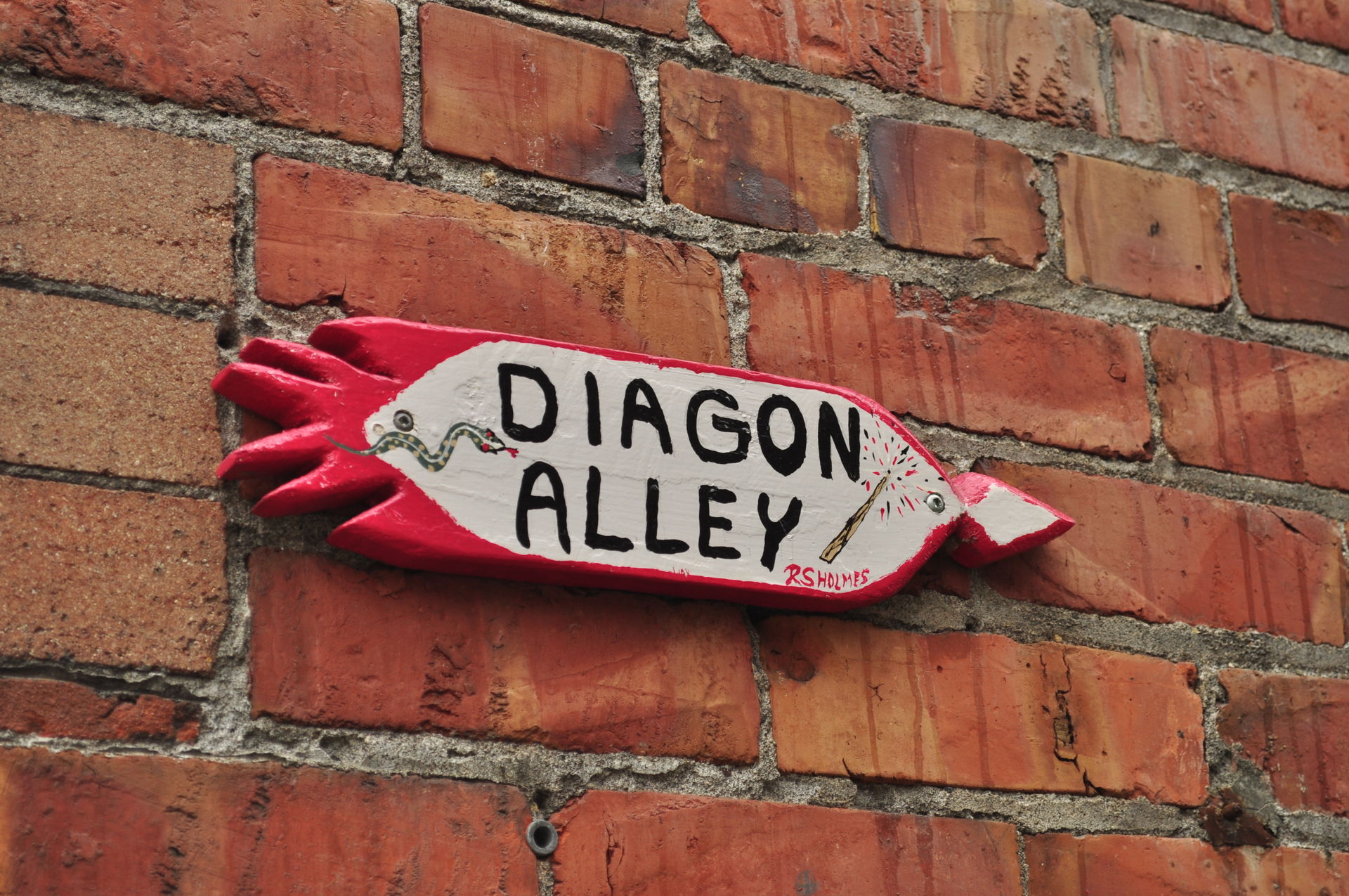 Diagon Alley sign, Puyallup, Washington.