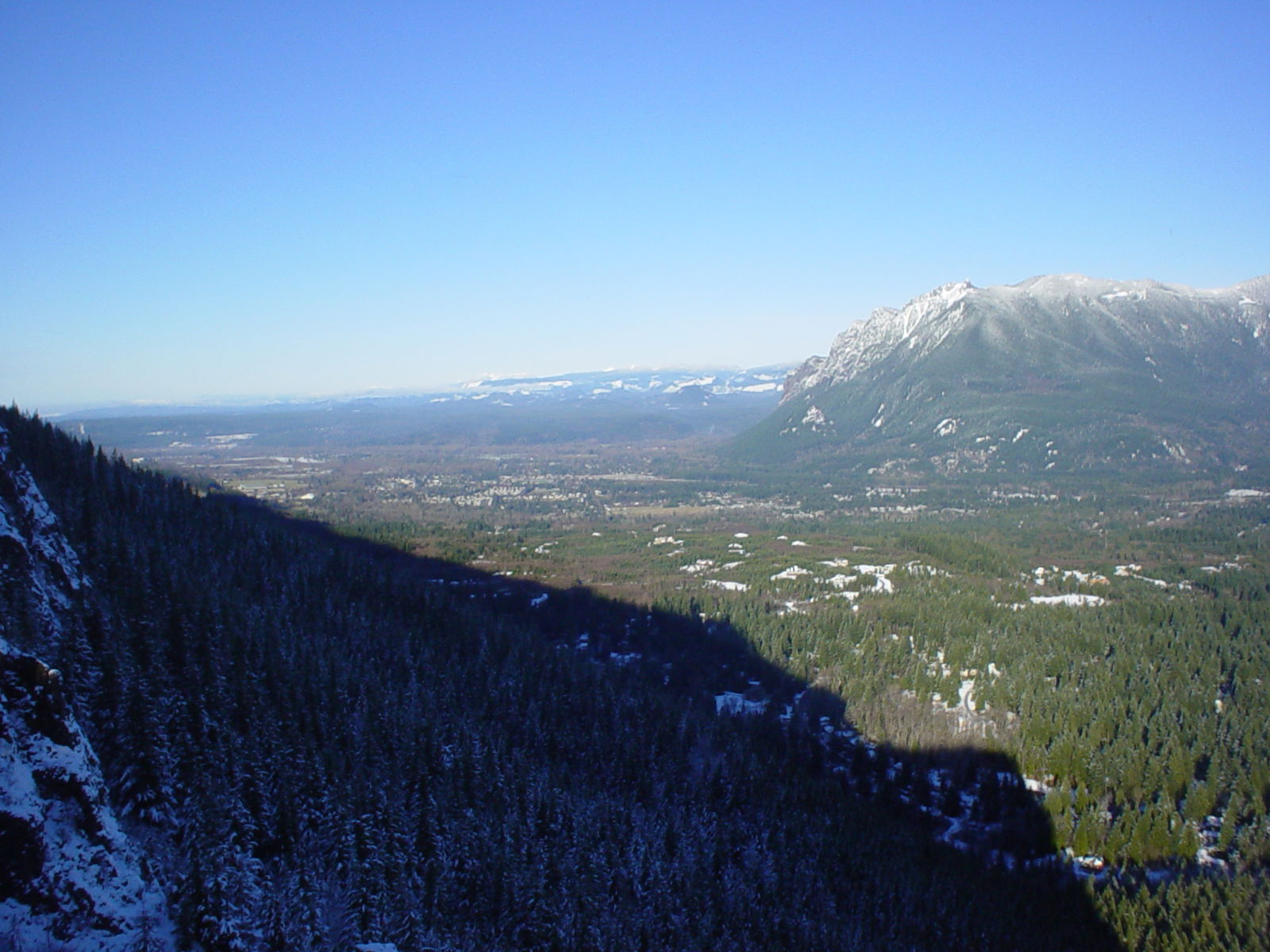 This is a photo of North Bend, WA and Mt. Si in the background …