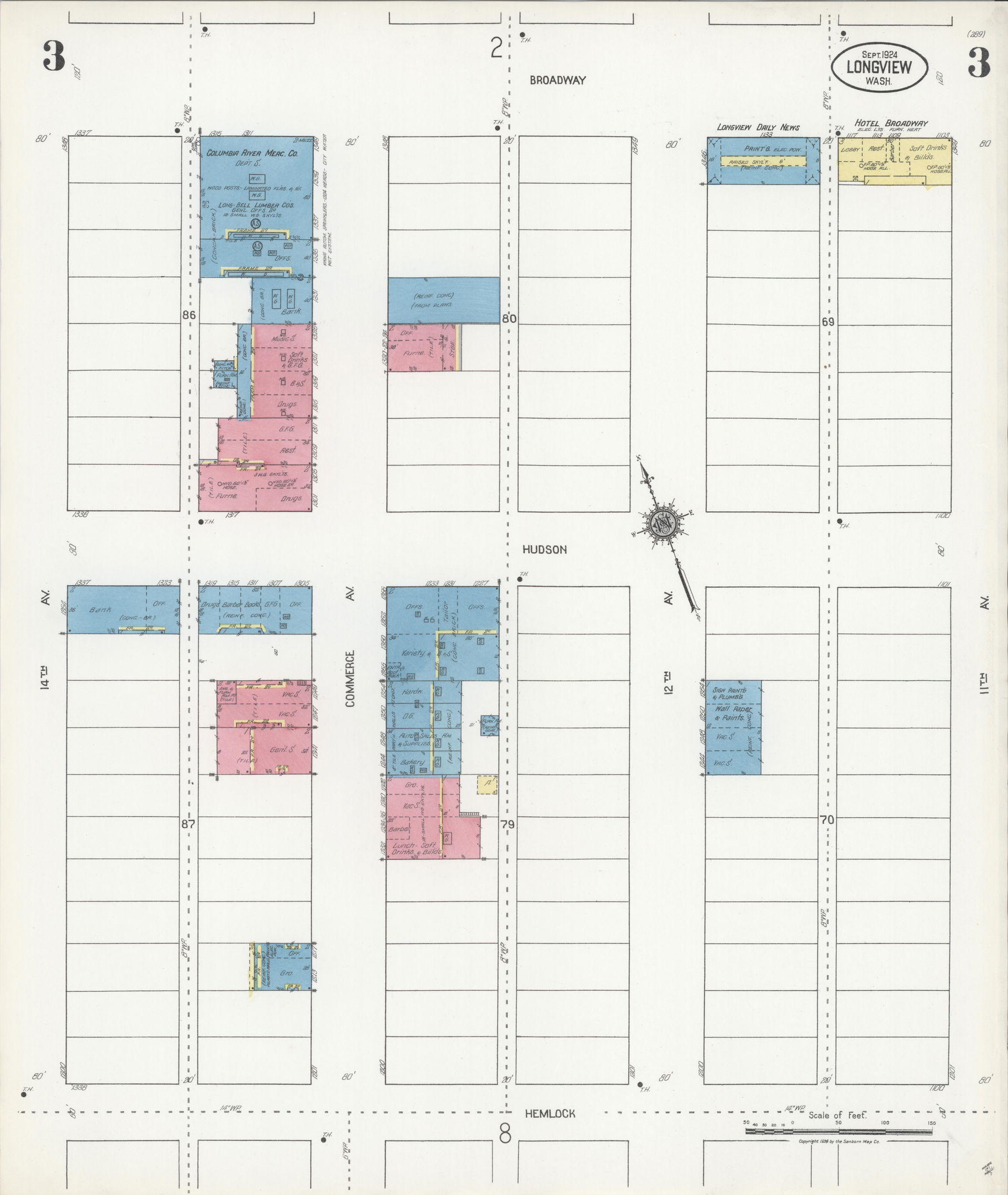 Sanborn Fire Insurance Map from Longview, Cowlitz County, Washi…