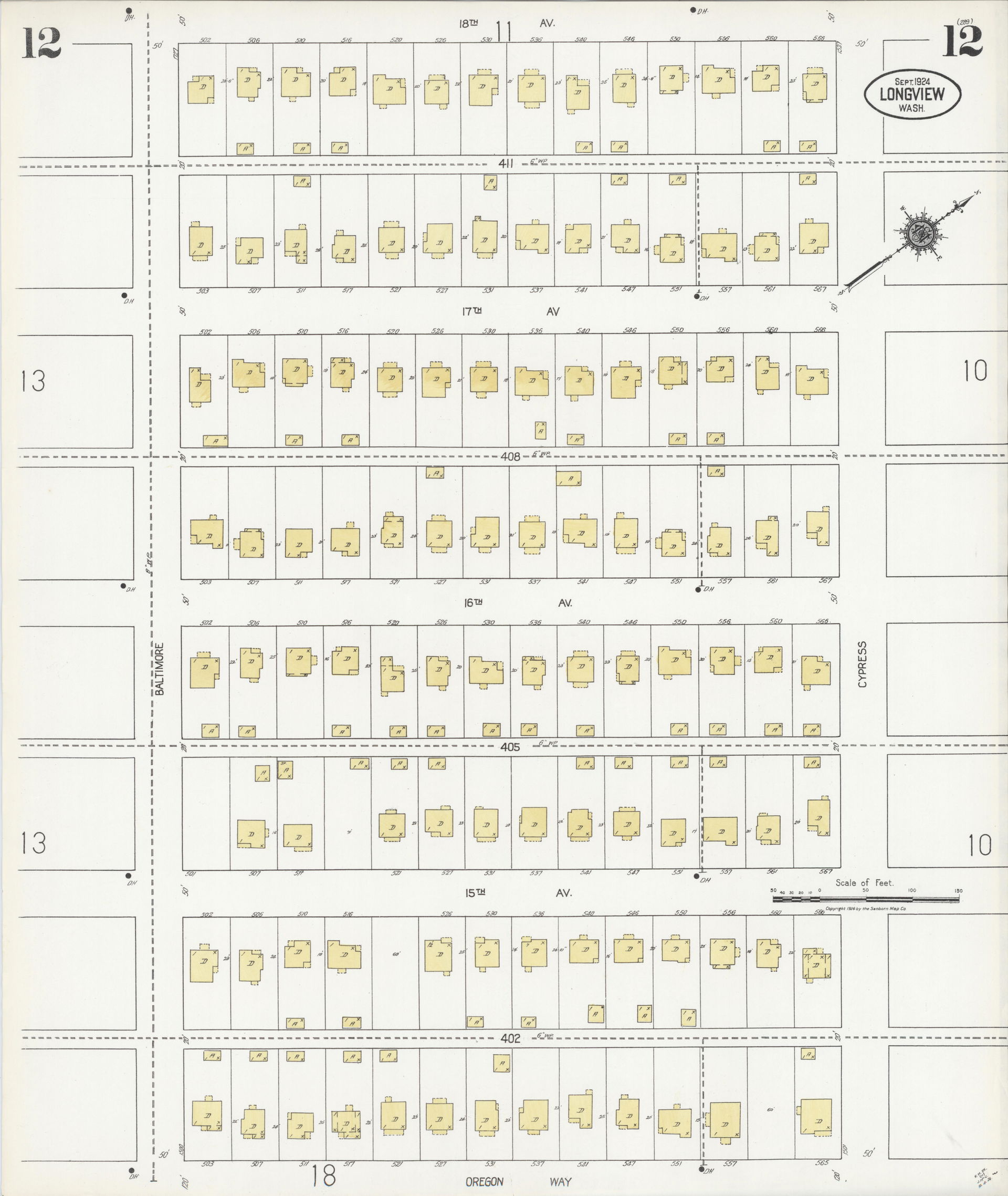 Sanborn Fire Insurance Map from Longview, Cowlitz County, Washi…