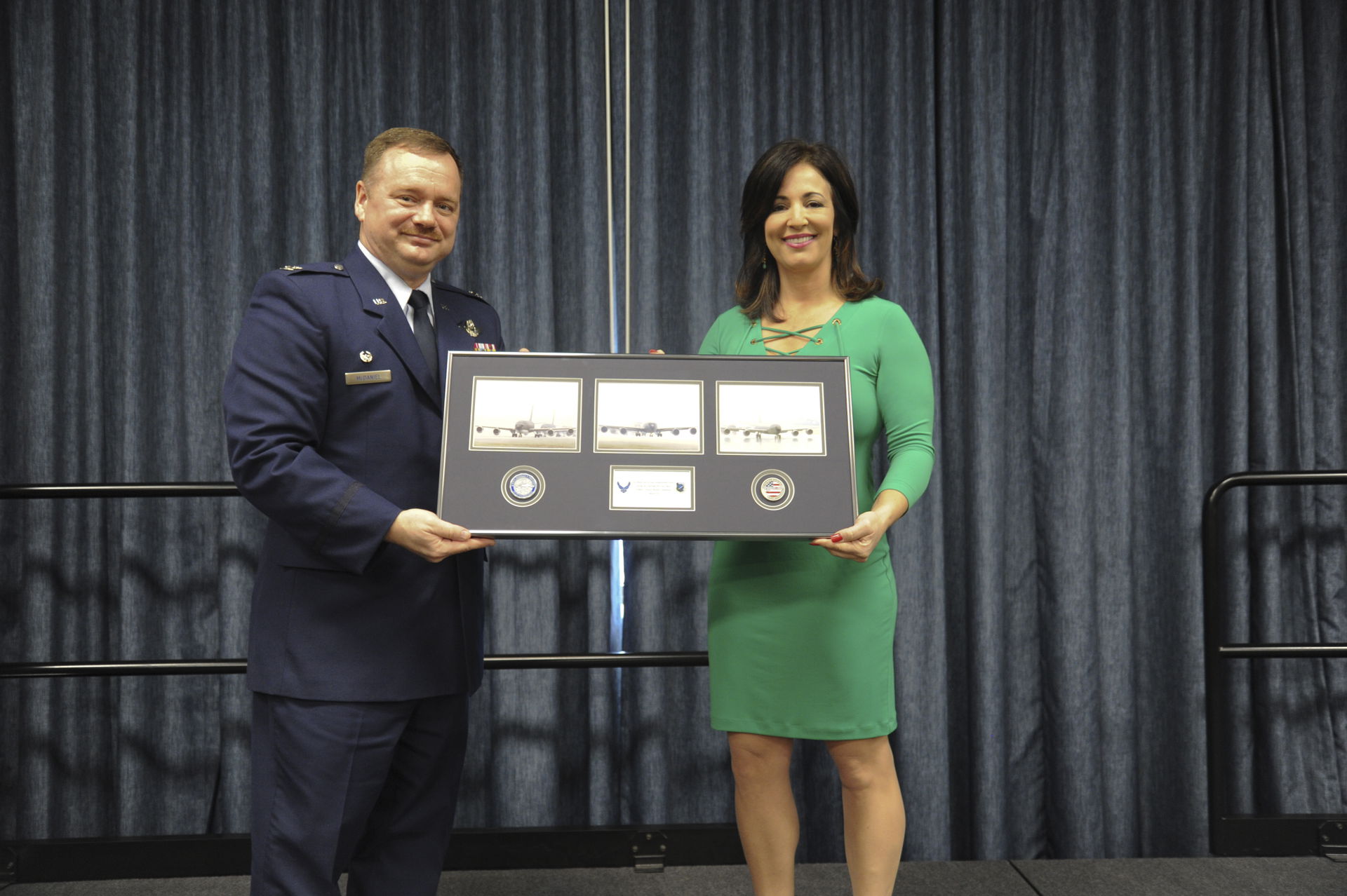 Col. Brian McDaniel, 92nd Air Refueling Wing commander, present…