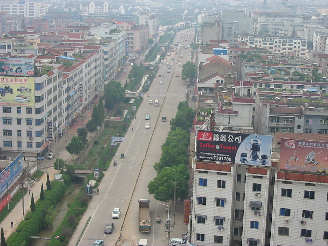 From the hotel's great glass elevator.