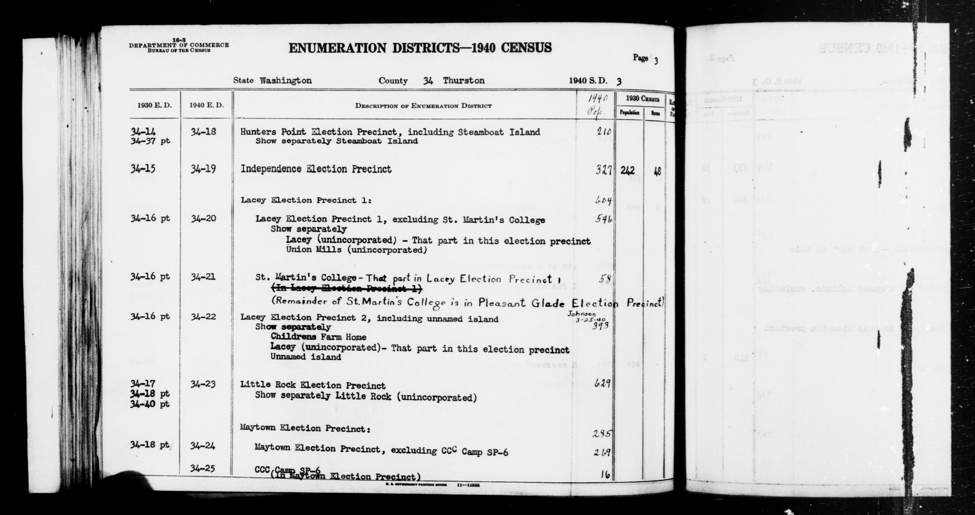 Scope and content: This item lists Enumeration Districts for:
…