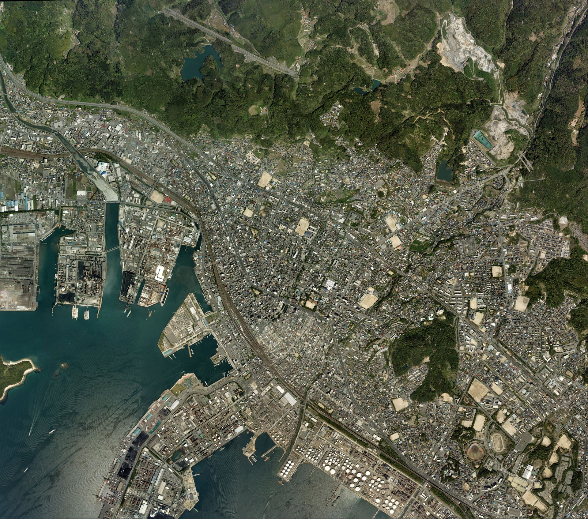 Tokuyama district Shunan city Aerial photograph.2008