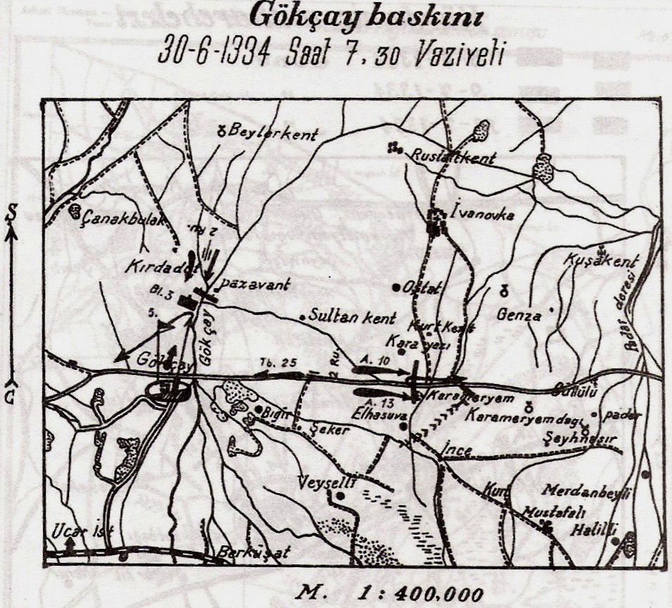 Battle plan with city, town and village names mentioned. It als…