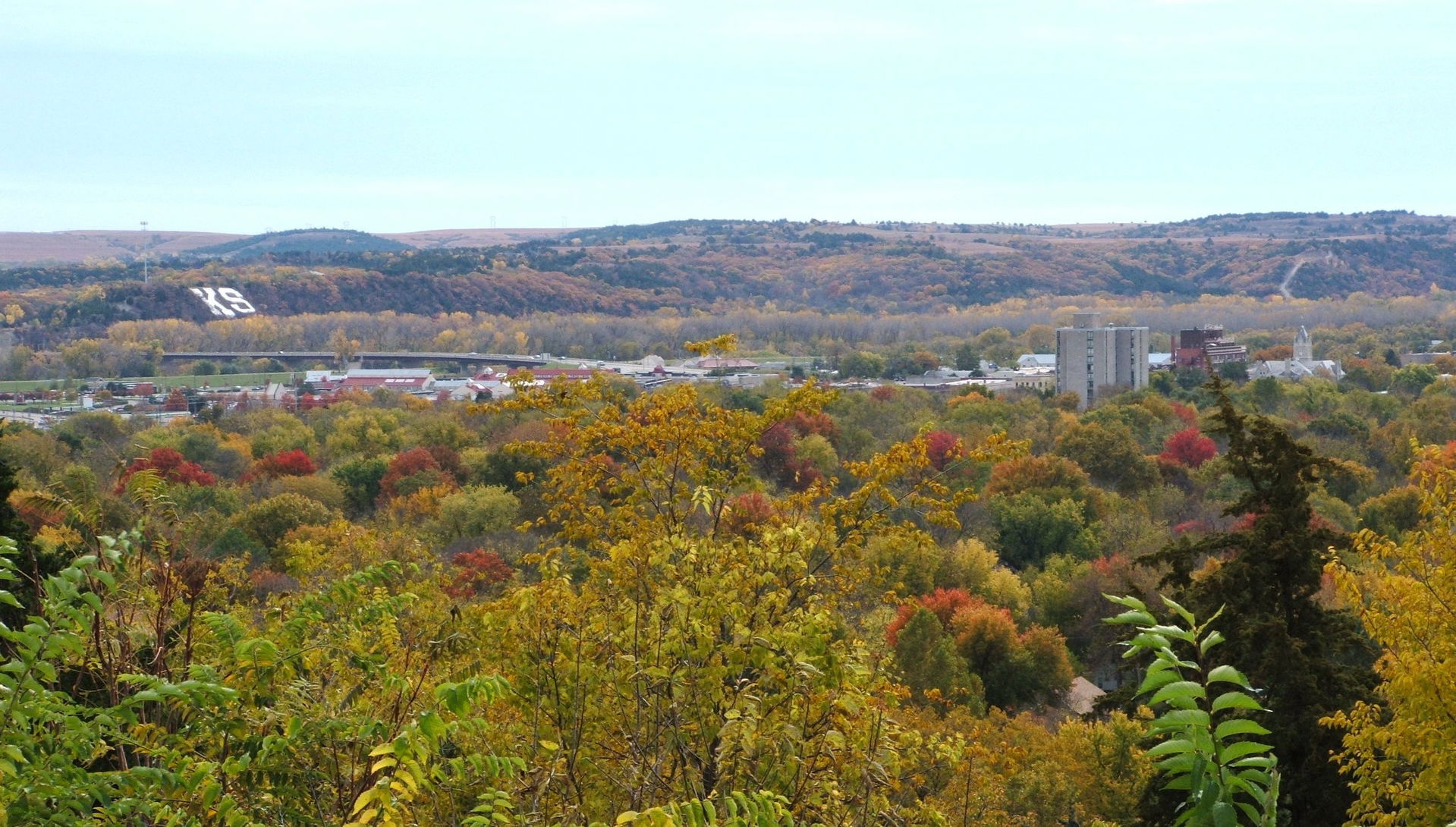 Picture of Downtown Manhattan, Kansas, USA and K-Hill. Taken i…