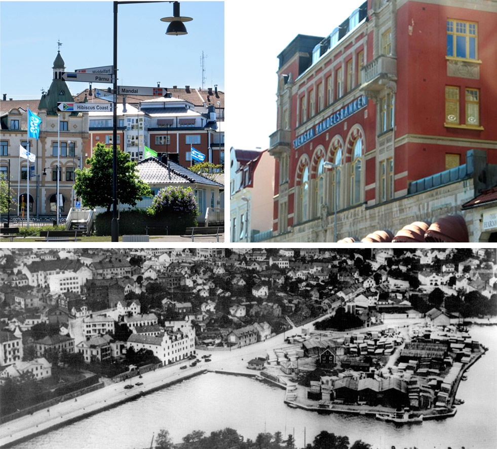 Collage med bilder över Oskarshamn.
Övre vänster: Vy från Brädh…