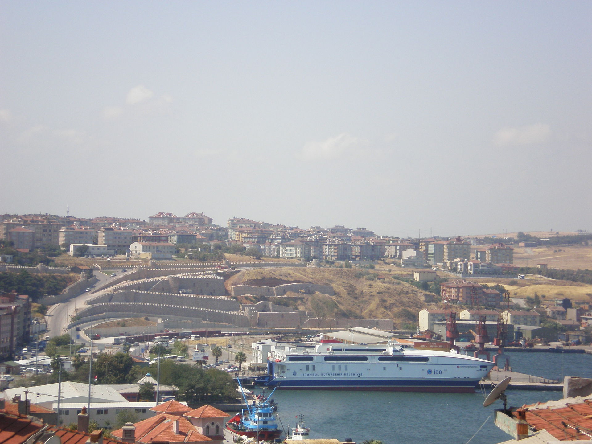 Bandirma harbour with the ferry Adnan Menderes.