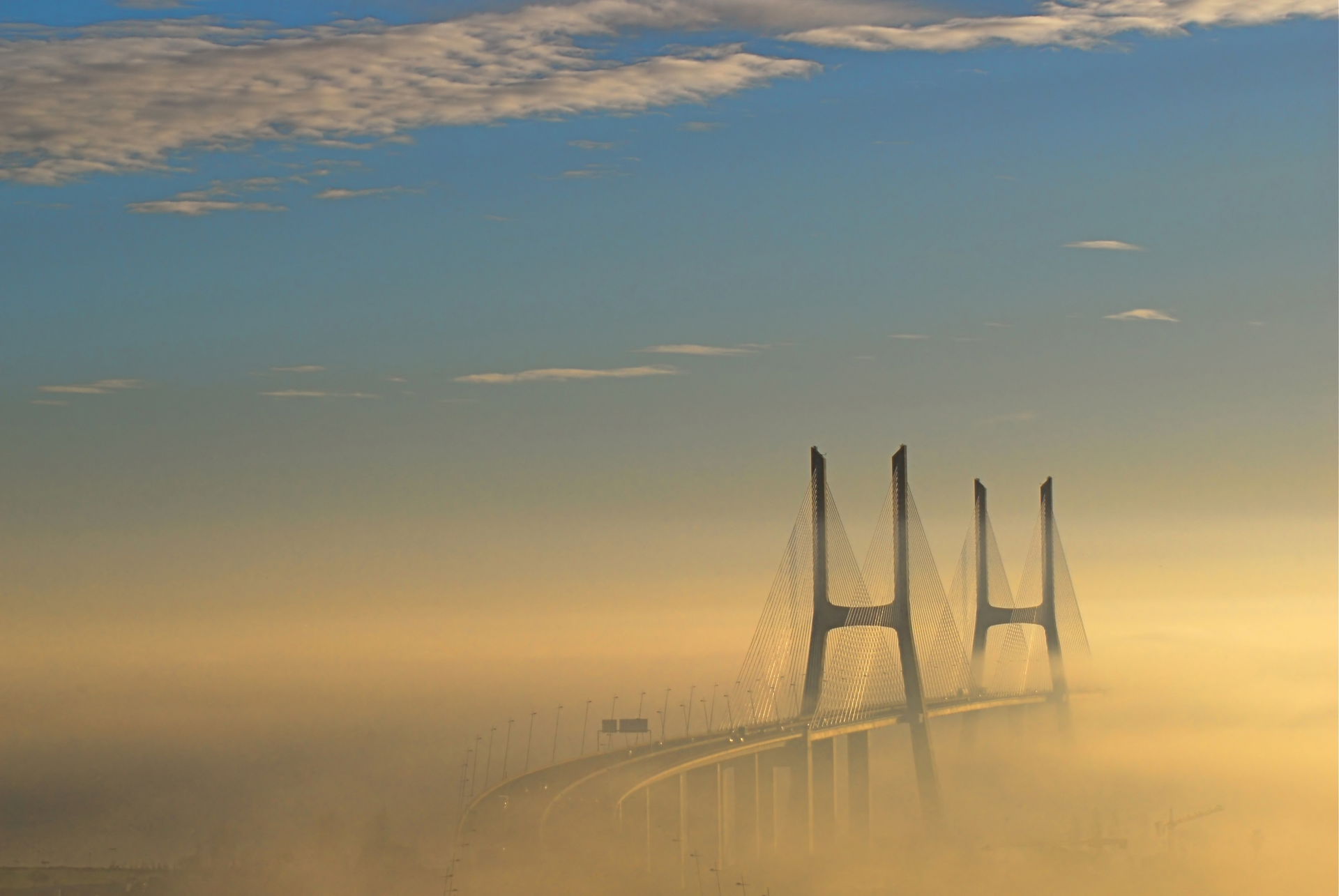 Vasco da Gama Bridge, Lisbon, Portugal.