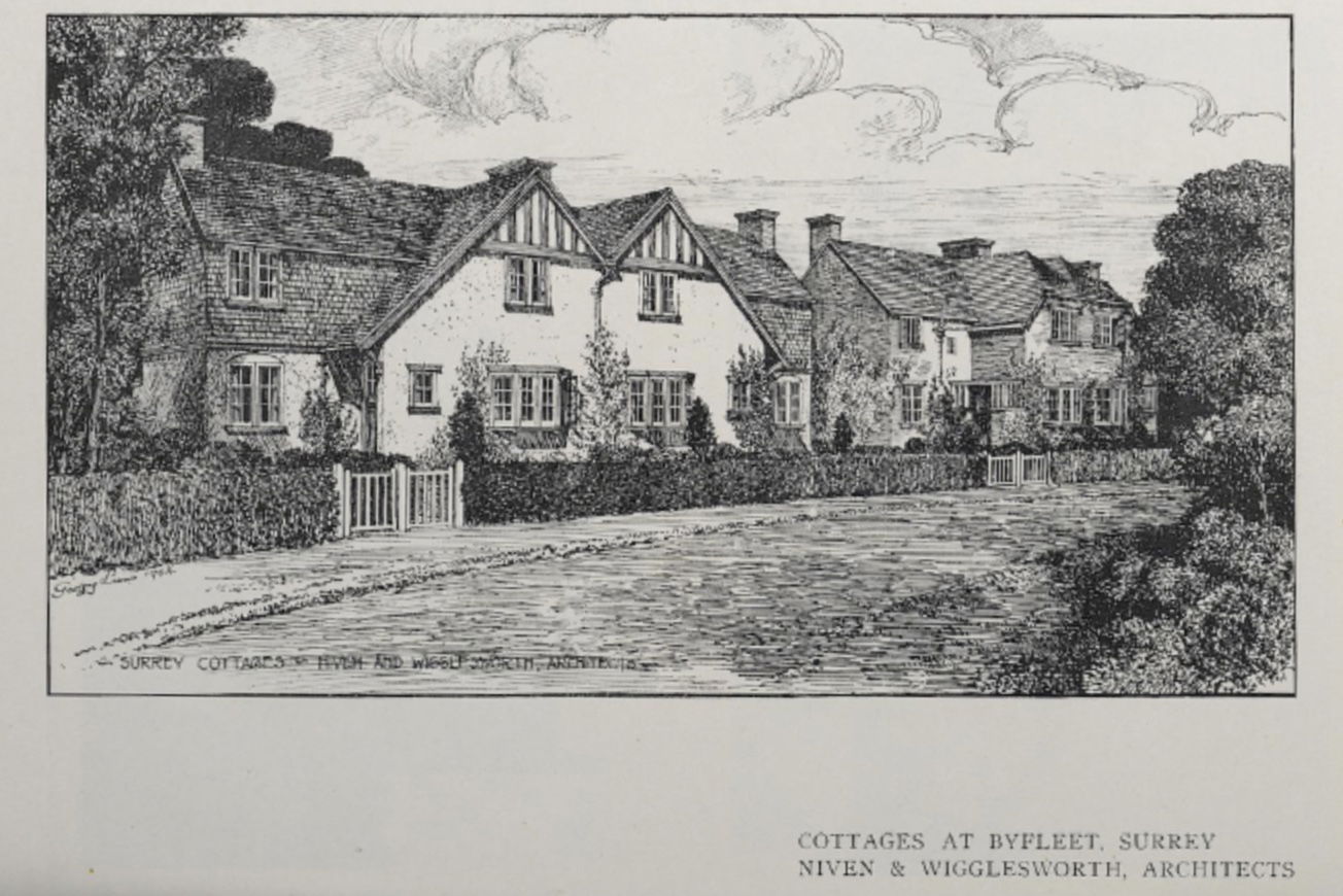 Cottages at Byfleet, Surrey by Niven and Wigglesworth, Architec…