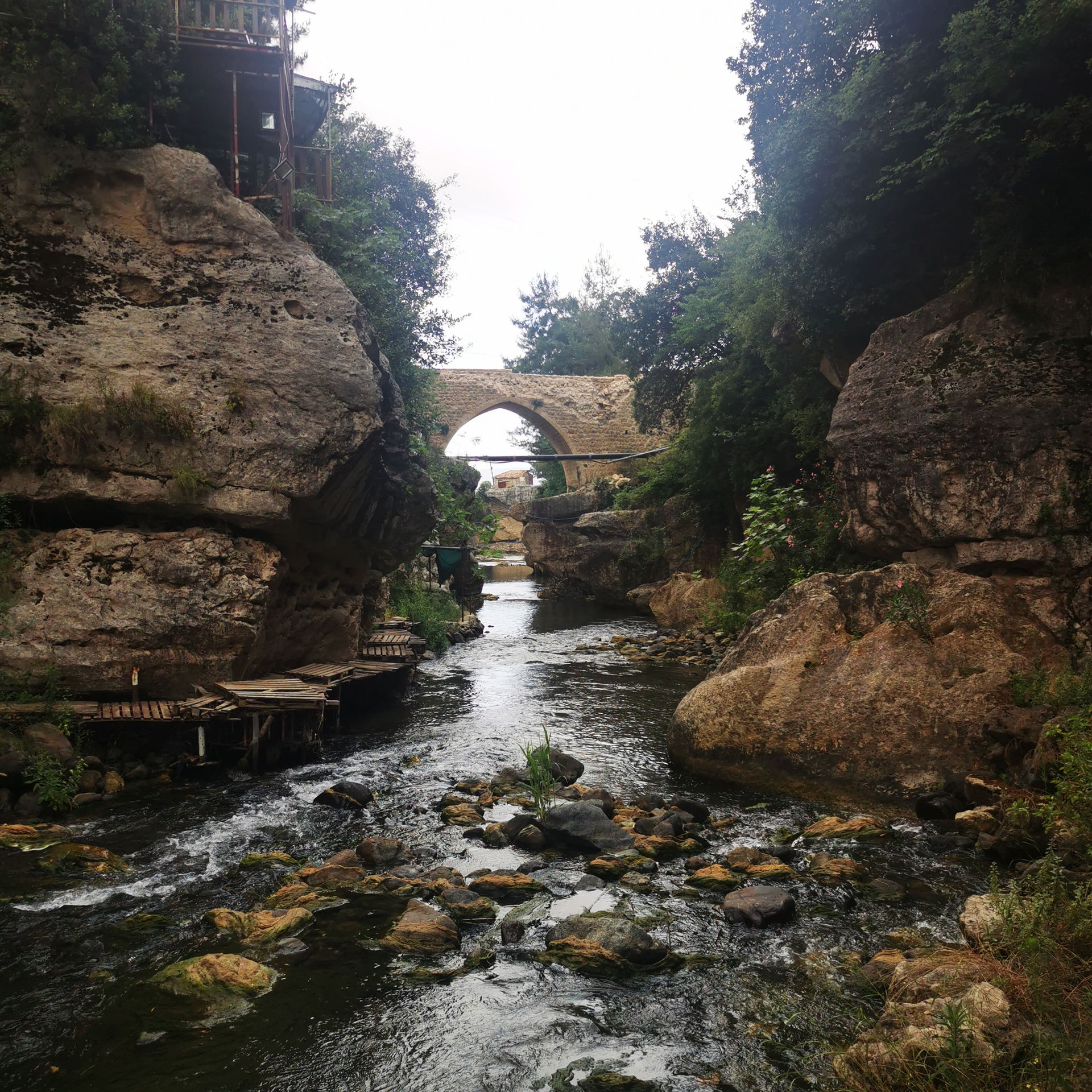 View of Samandağ Batıayaz bridge and Asi river.