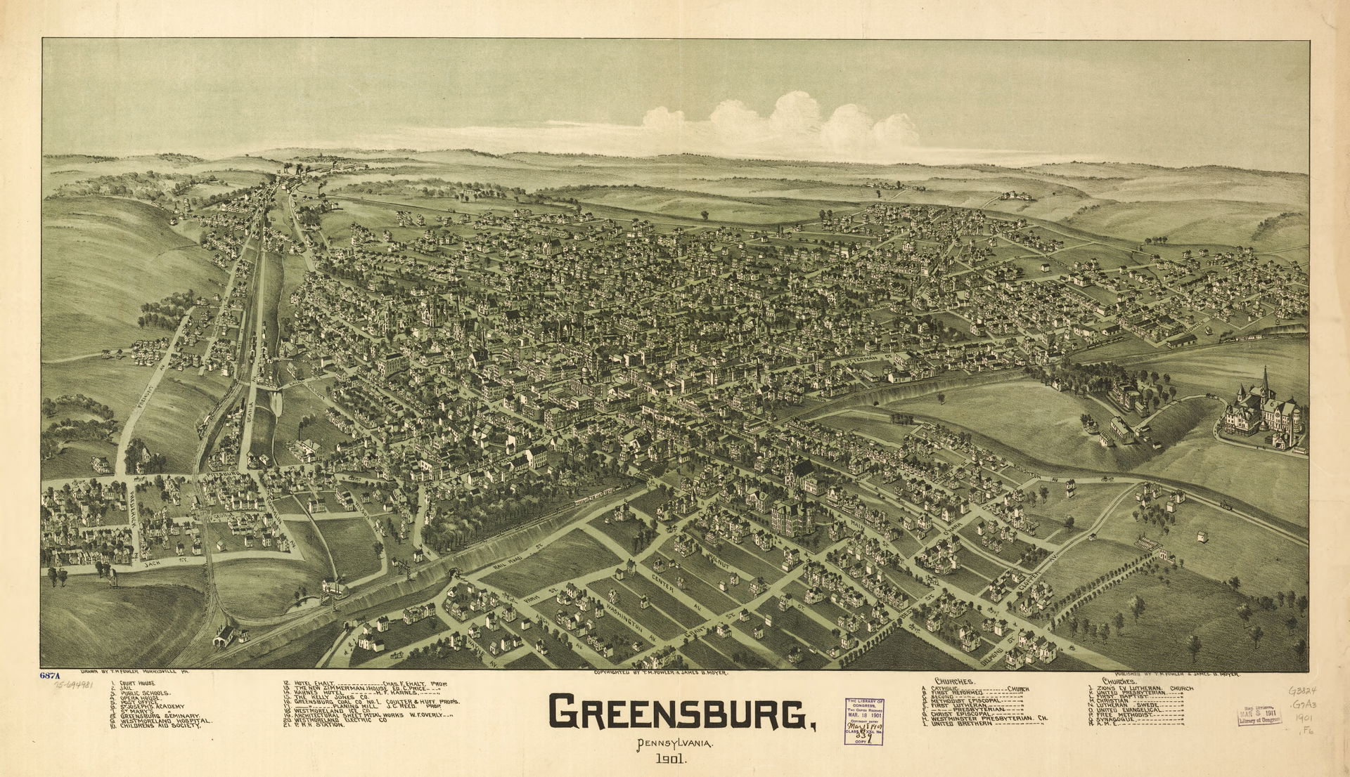 Perspective map not drawn to scale. Bird's-eye-view. LC Panoram…