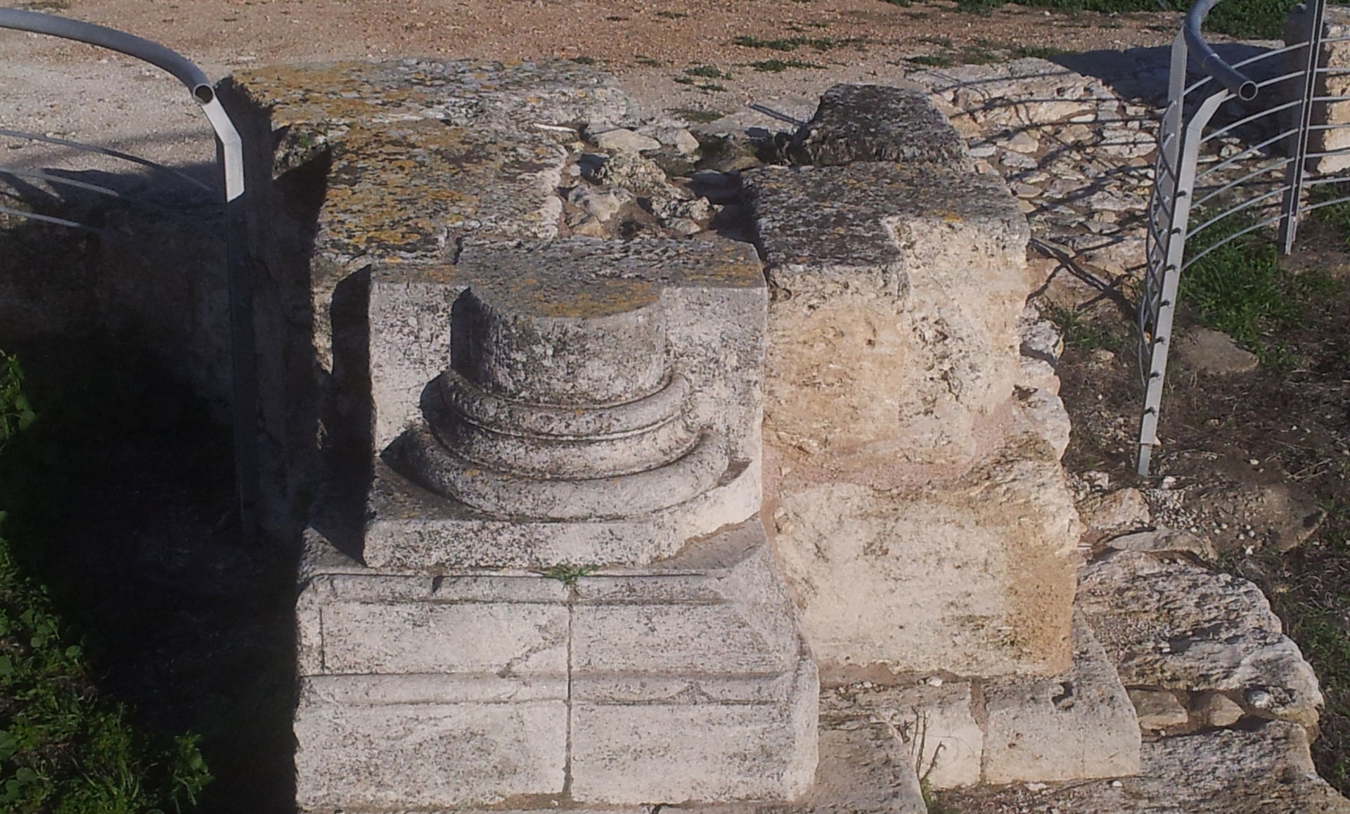 A pillar base on site