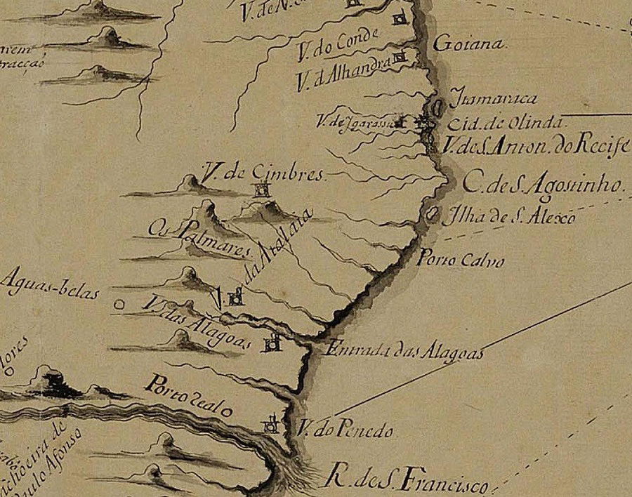 Detalhe da "Carta topografica, a onde se compreendem as capitan…