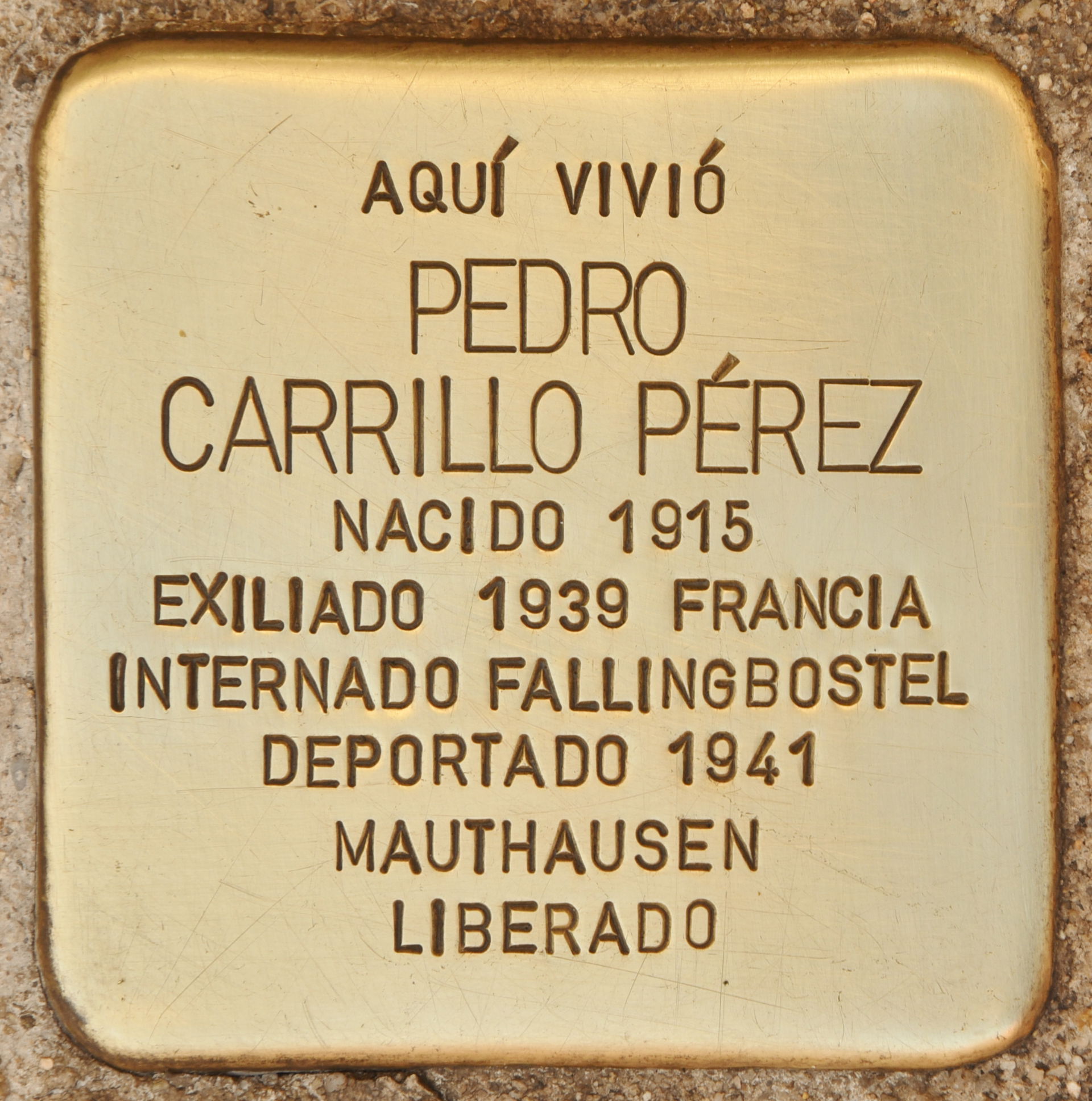 Stolperstein für Pedro Carrillo Pérez