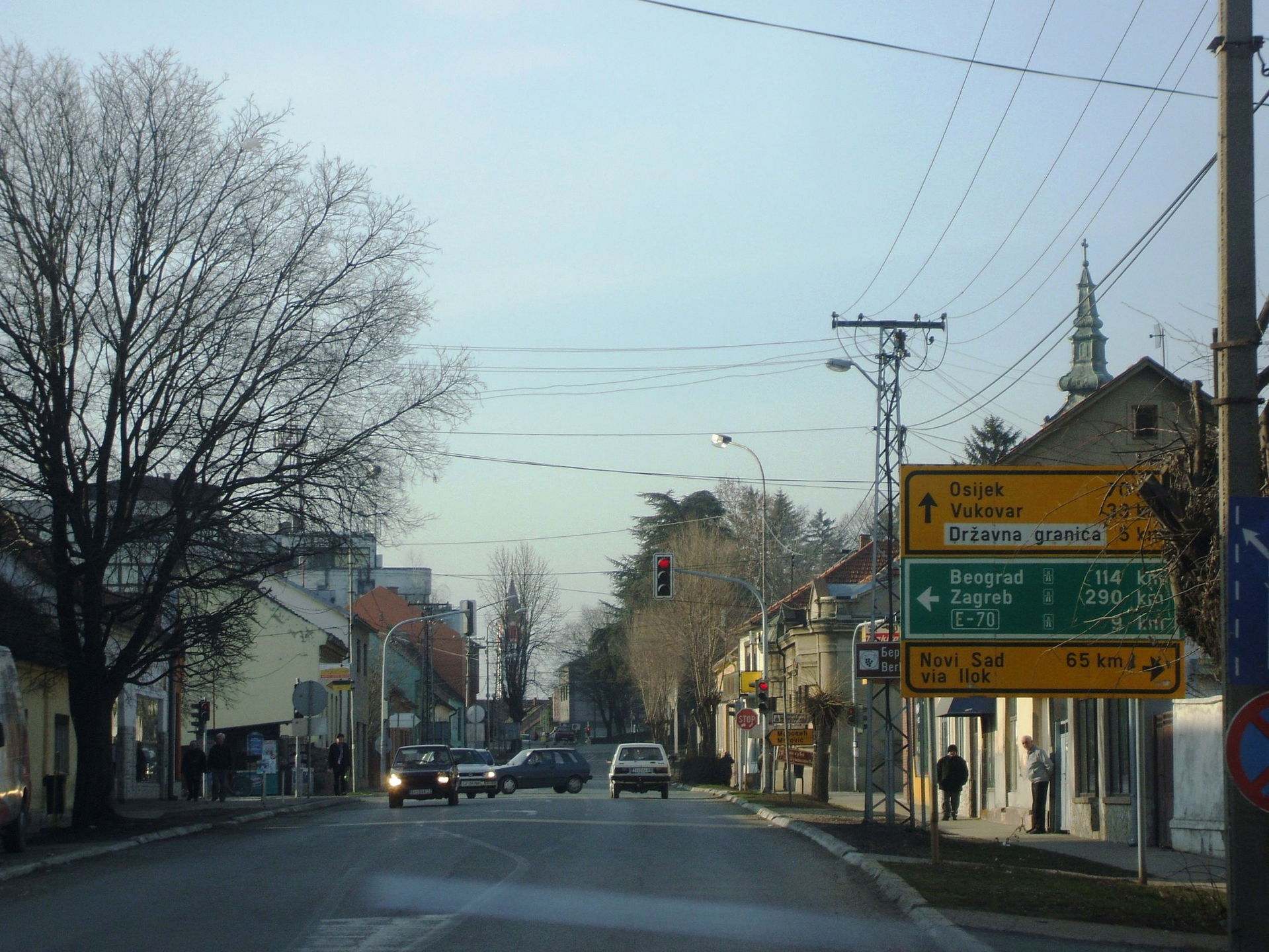 Hlavní ulice ve městě Šid, Srbsko