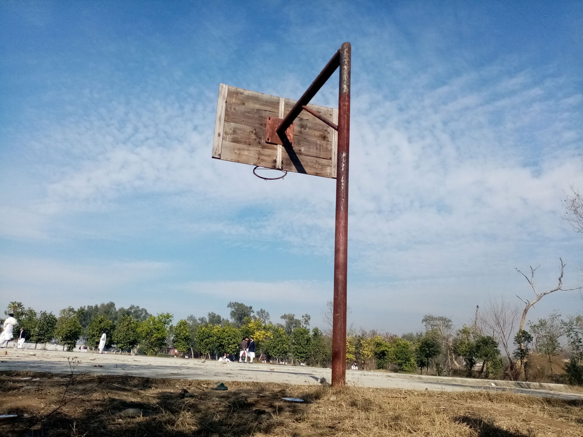 Old basketball hoop at Government Post graduate College Charsad…