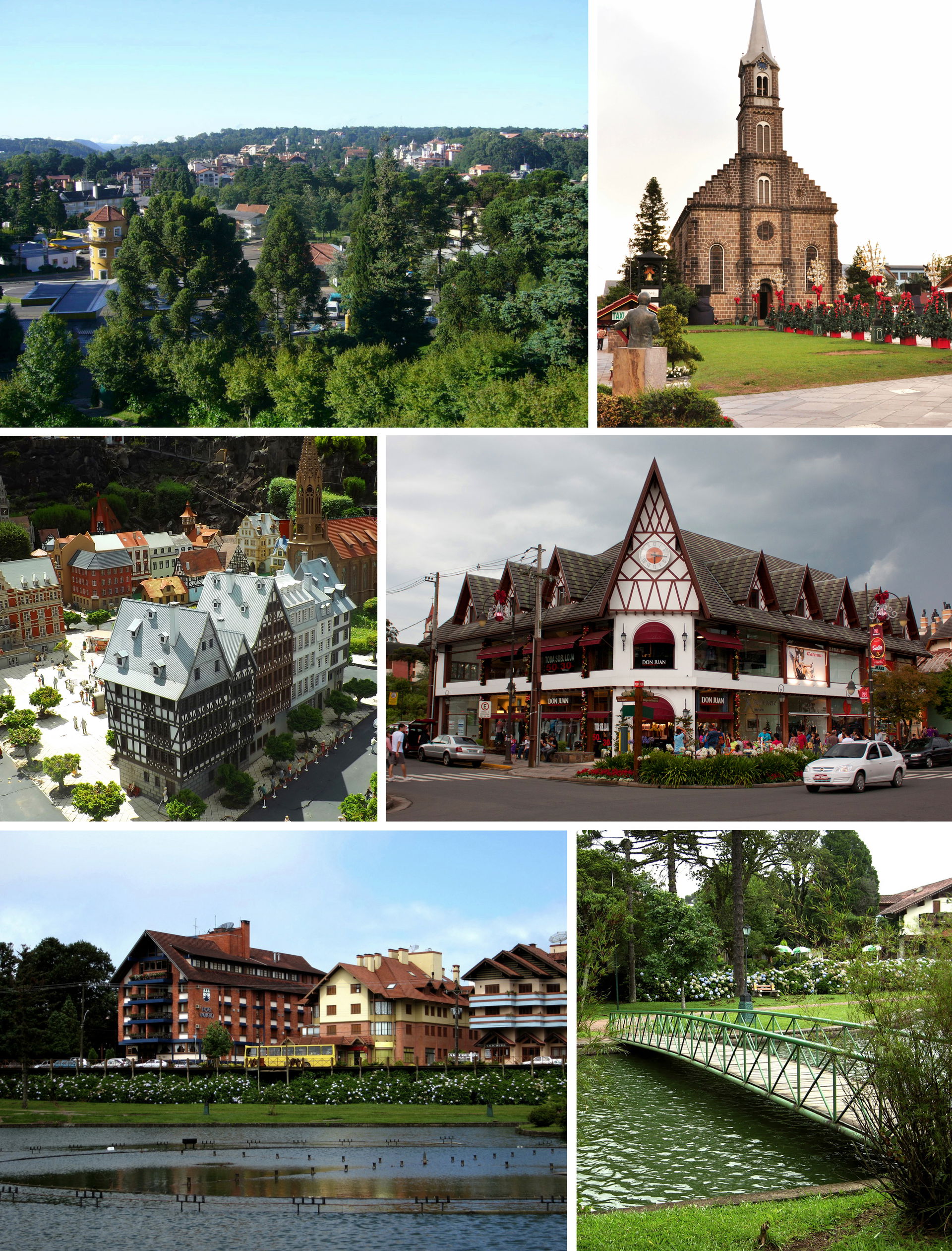 Montagem de fotos da cidade de Gramado , Brasil . Do alto, em s…